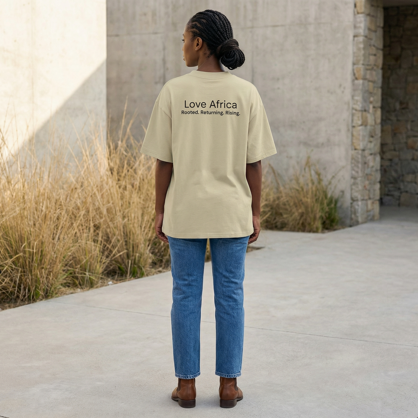 Love Africa Unisex organic oversized high neck t-shirt