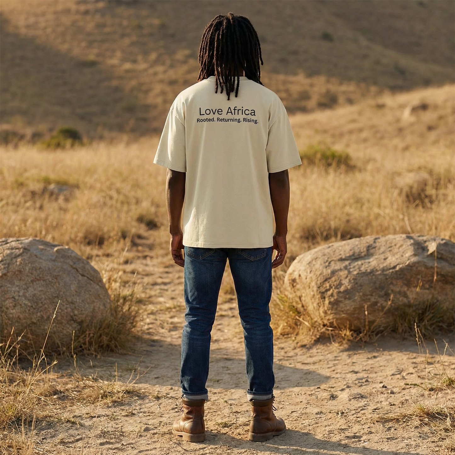 Love Africa Unisex organic oversized high neck t-shirt