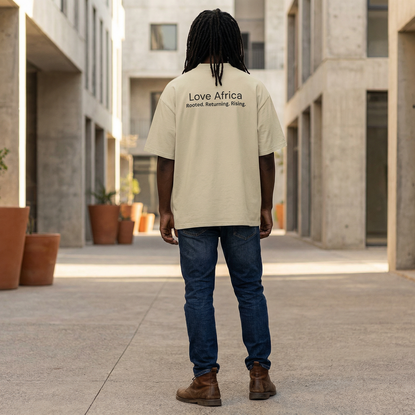 Love Africa Unisex organic oversized high neck t-shirt