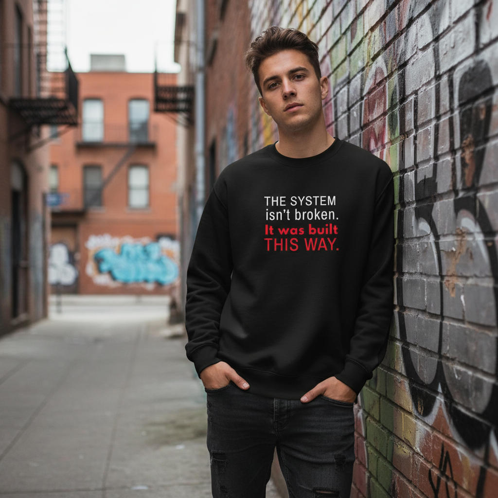 Broken System | Stay Woke Unisex organic oversized sweatshirt
