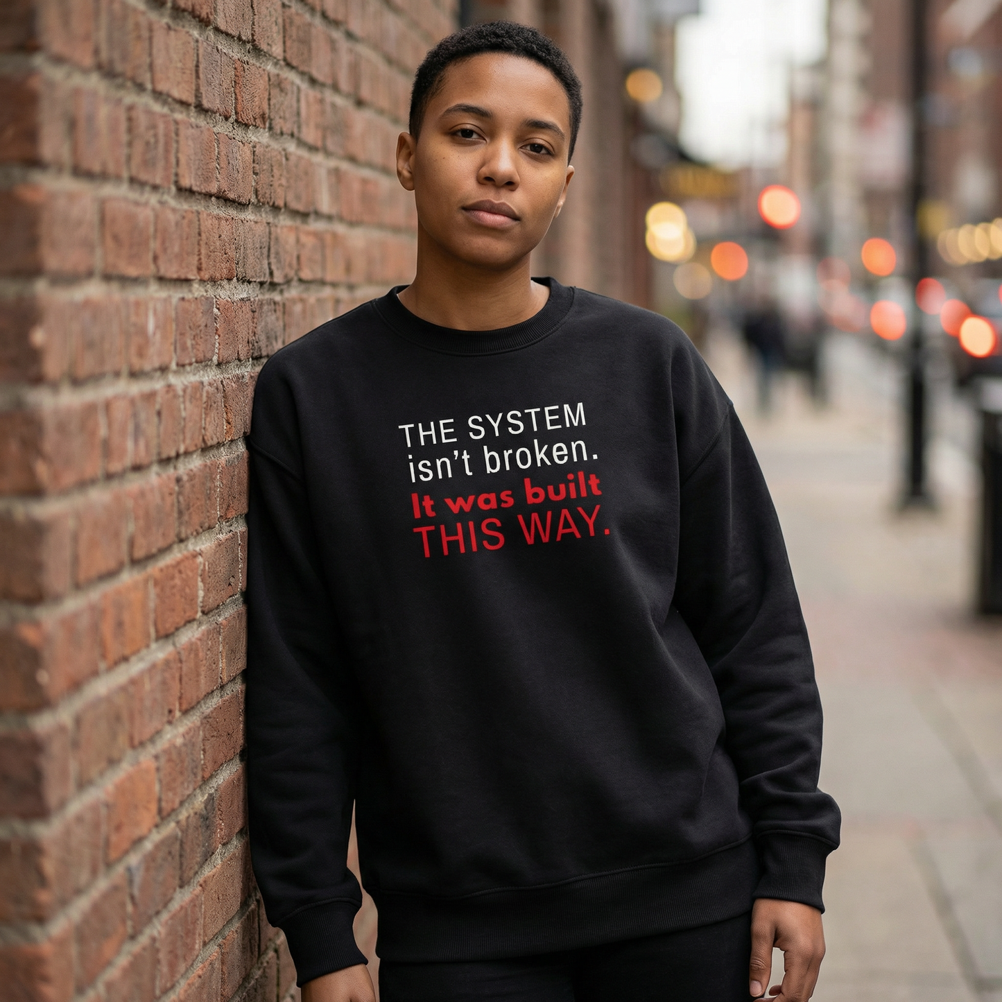 Broken System | Stay Woke Unisex organic oversized sweatshirt