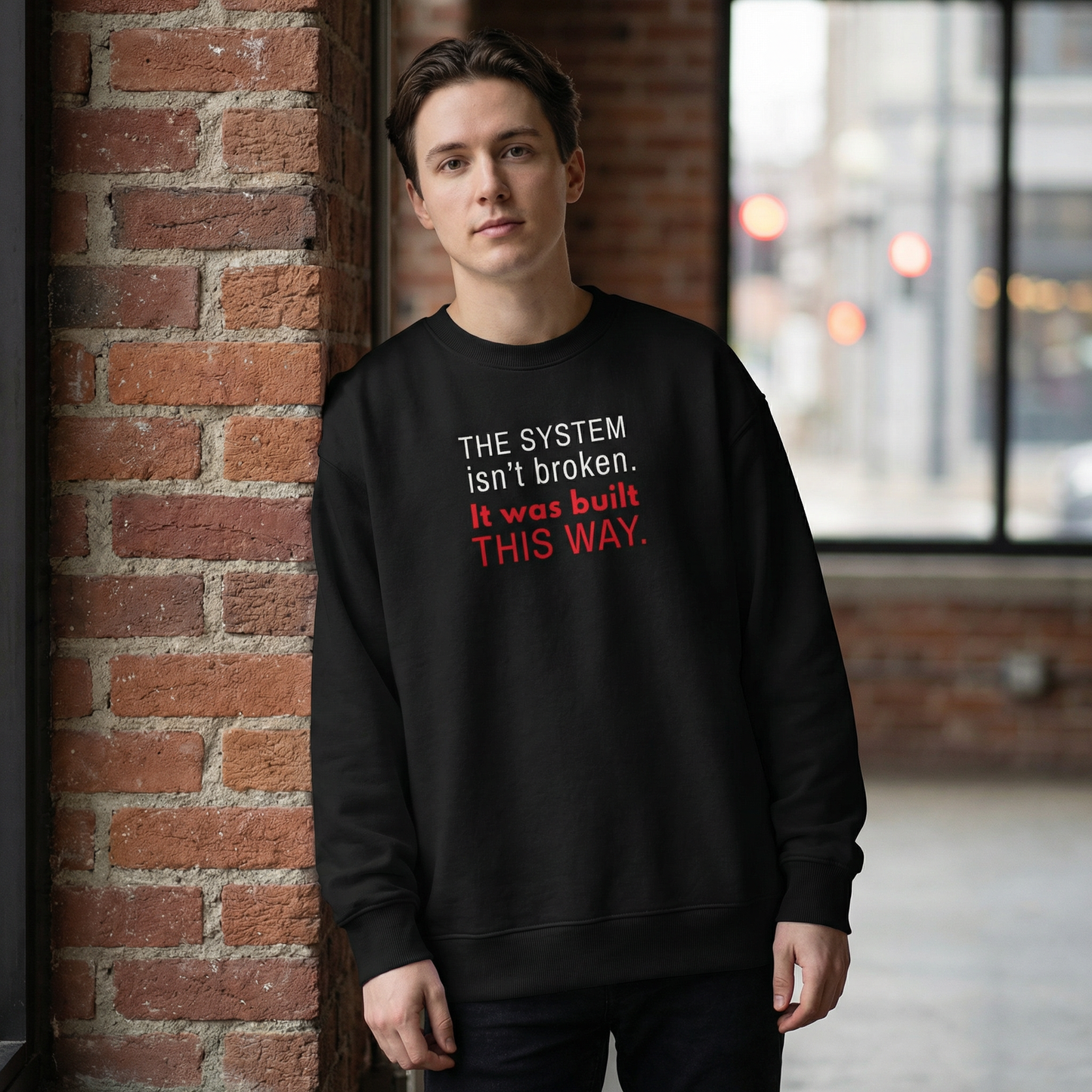 Broken System | Stay Woke Unisex organic oversized sweatshirt