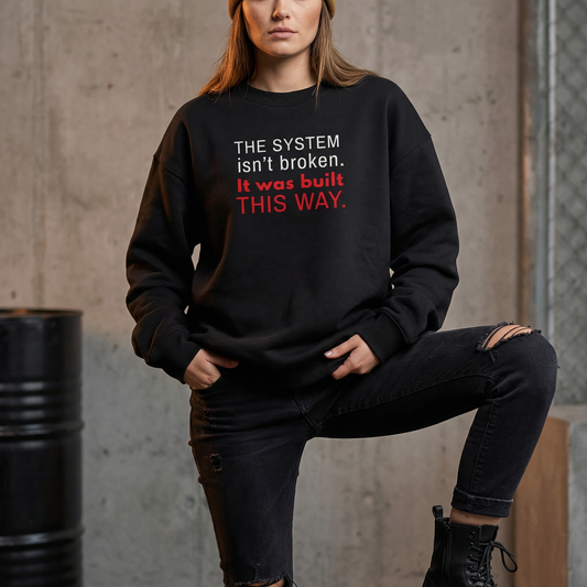 Broken System | Stay Woke Unisex organic oversized sweatshirt