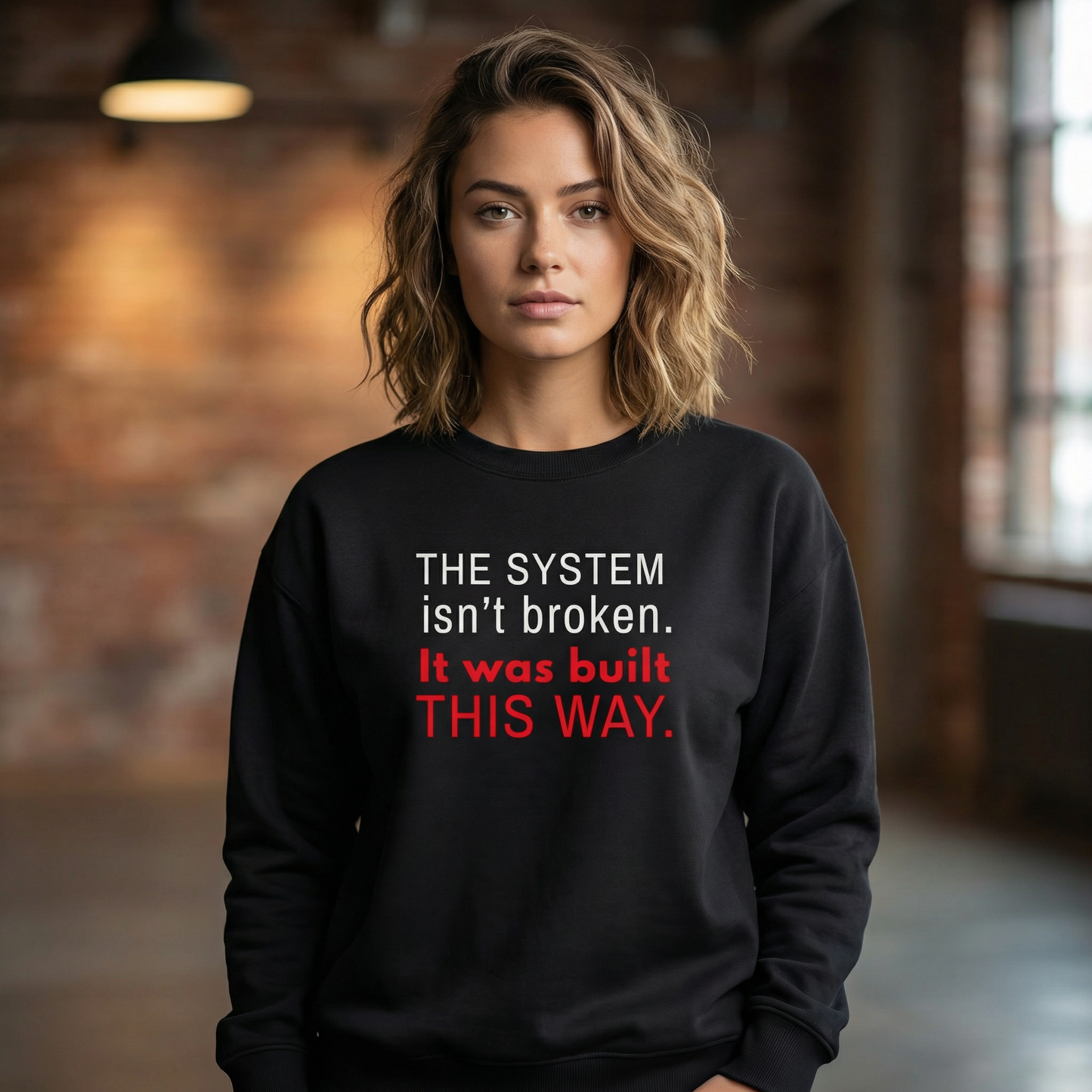 Broken System | Stay Woke Unisex organic oversized sweatshirt