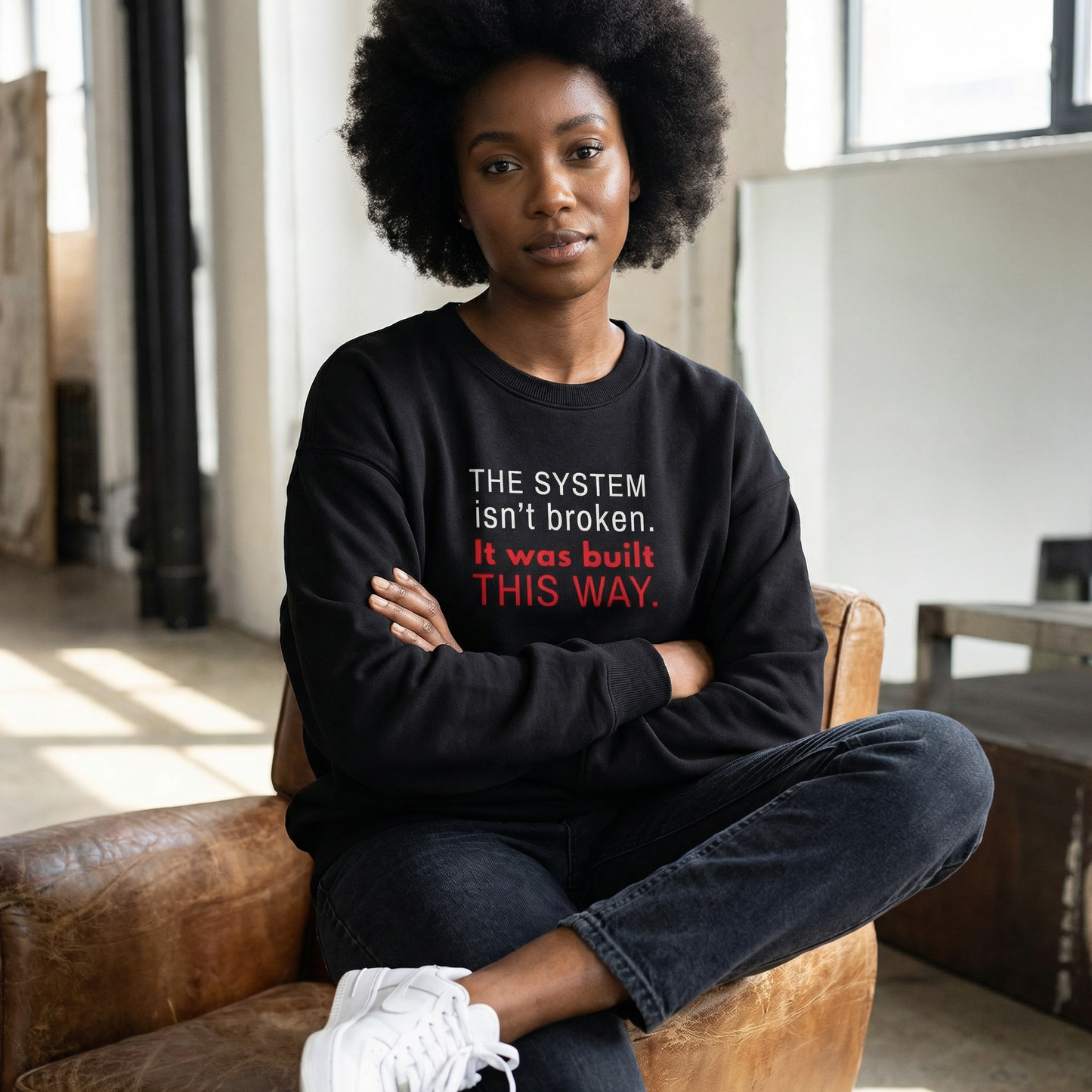 Broken System | Stay Woke Unisex organic oversized sweatshirt