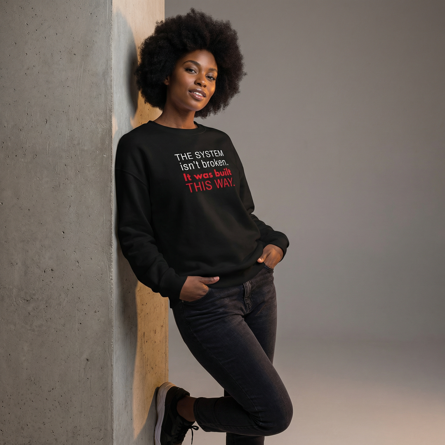 Broken System | Stay Woke Unisex organic oversized sweatshirt