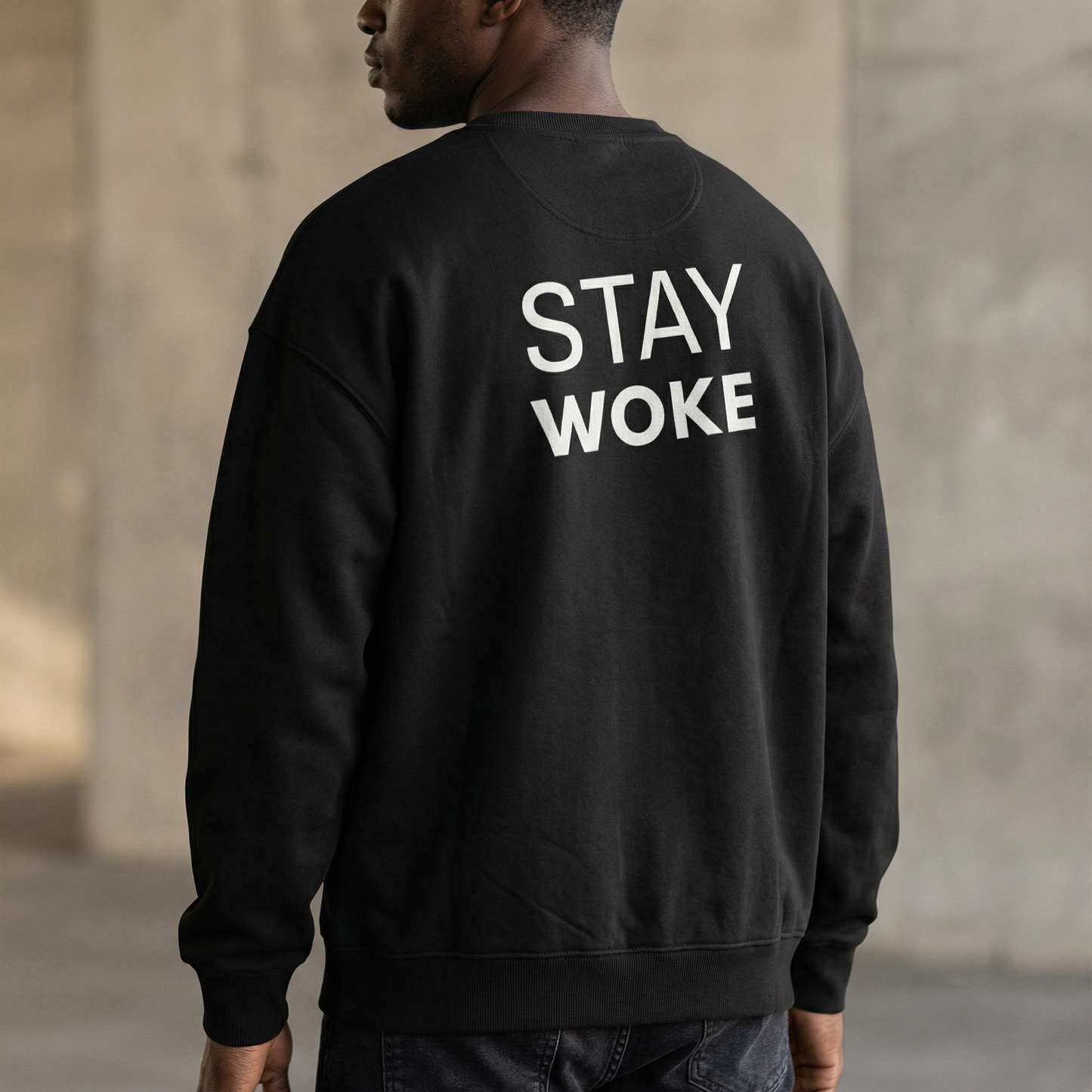 Broken System | Stay Woke Unisex organic oversized sweatshirt