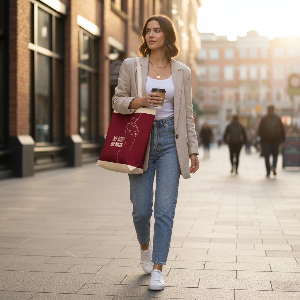 My Body My Rules, Feminist Gift, Eco-Friendly, Reusable Shopping, Statement Bag, Advocacy