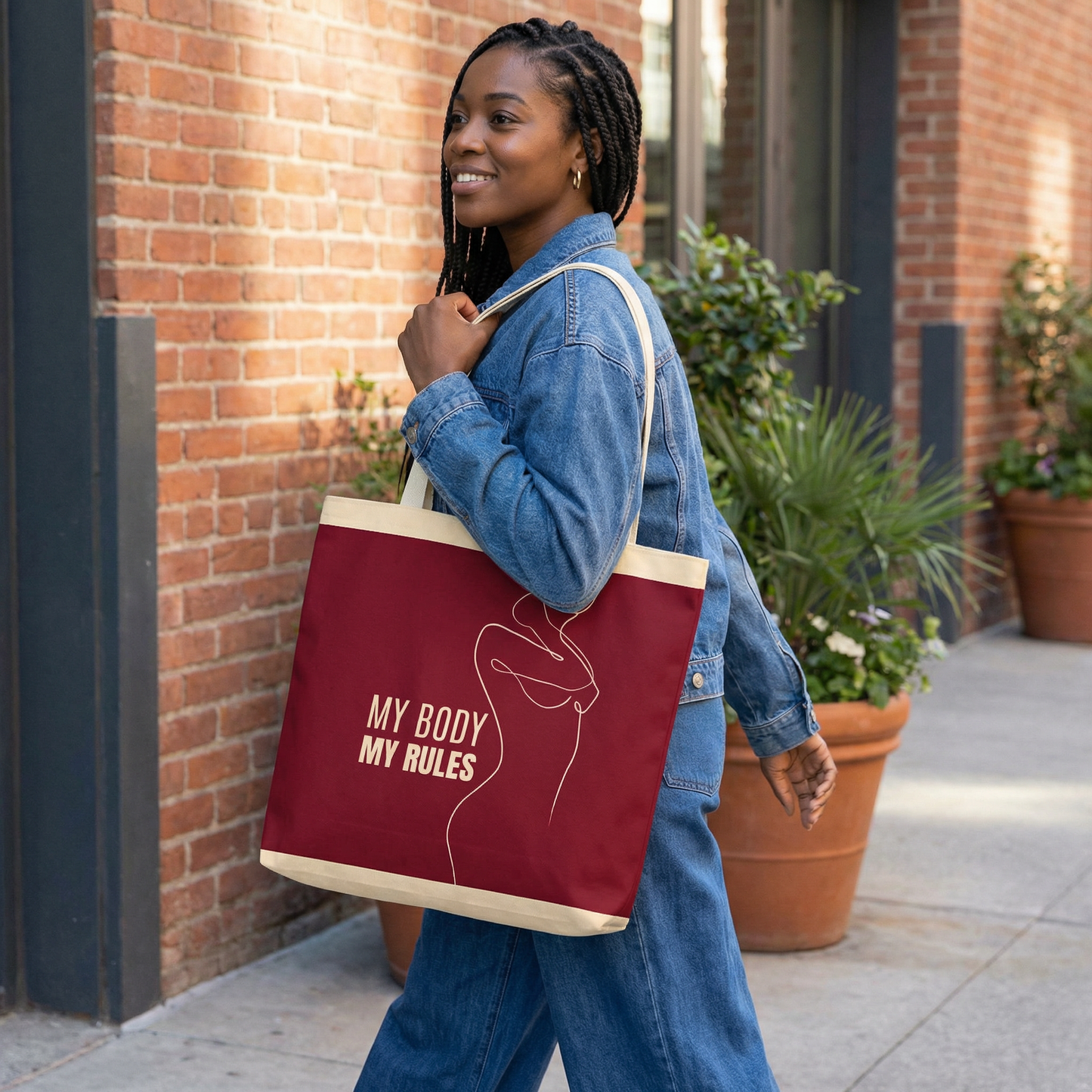My Body My Rules, Feminist Gift, Eco-Friendly, Reusable Shopping, Statement Bag, Advocacy