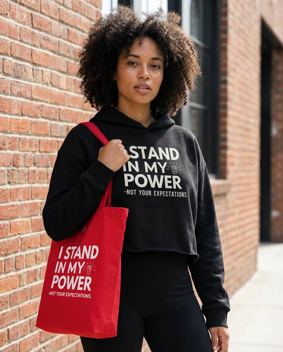 I stand in my power -  Organic Cotton Tote Bag | Eco-Friendly, Reusable, Shopping, Gift, Activism, Freedom Quotes