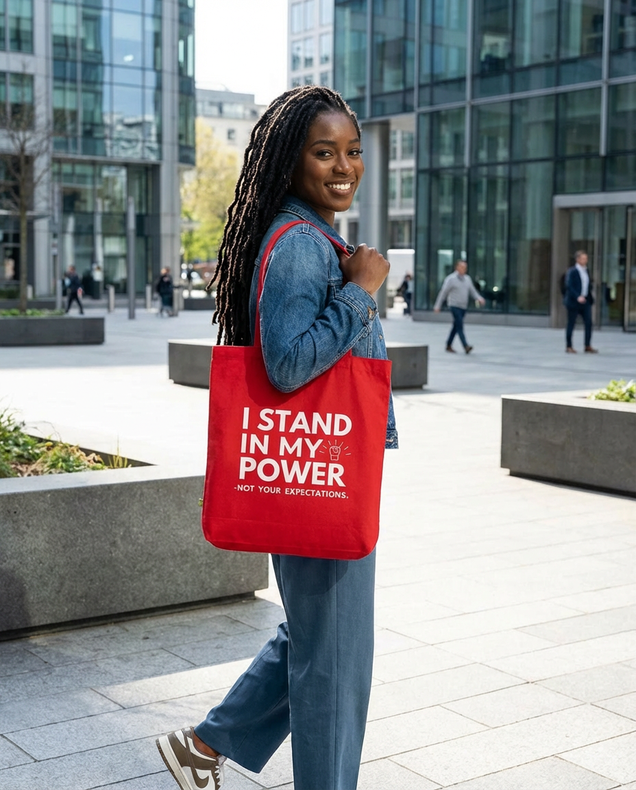 I stand in my power -  Organic Cotton Tote Bag | Eco-Friendly, Reusable, Shopping, Gift, Activism, Freedom Quotes