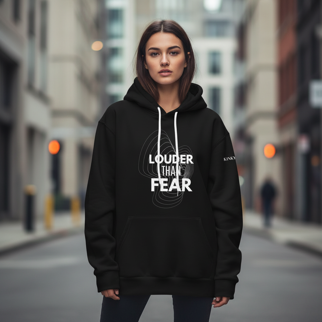 Louder Than Fear Hoodie – Speak Resist Rise Unisex Statement Hoodie