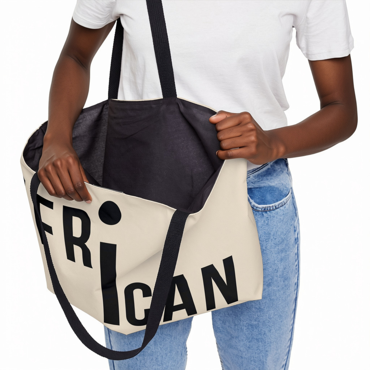 Weekender Tote Bag | Aya Bogolan Ghana Eye of Horus | Kinky Nomad