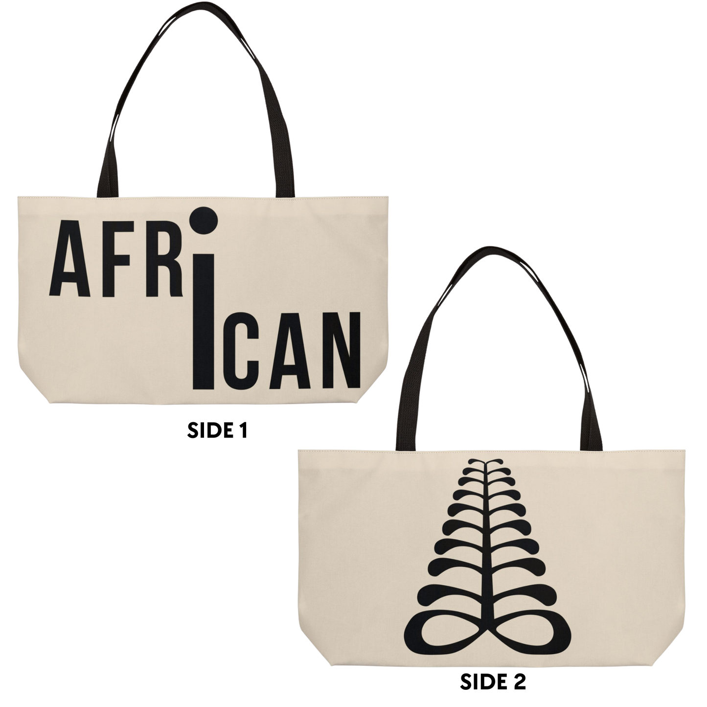Weekender Tote Bag | Aya Bogolan Ghana Eye of Horus | Kinky Nomad