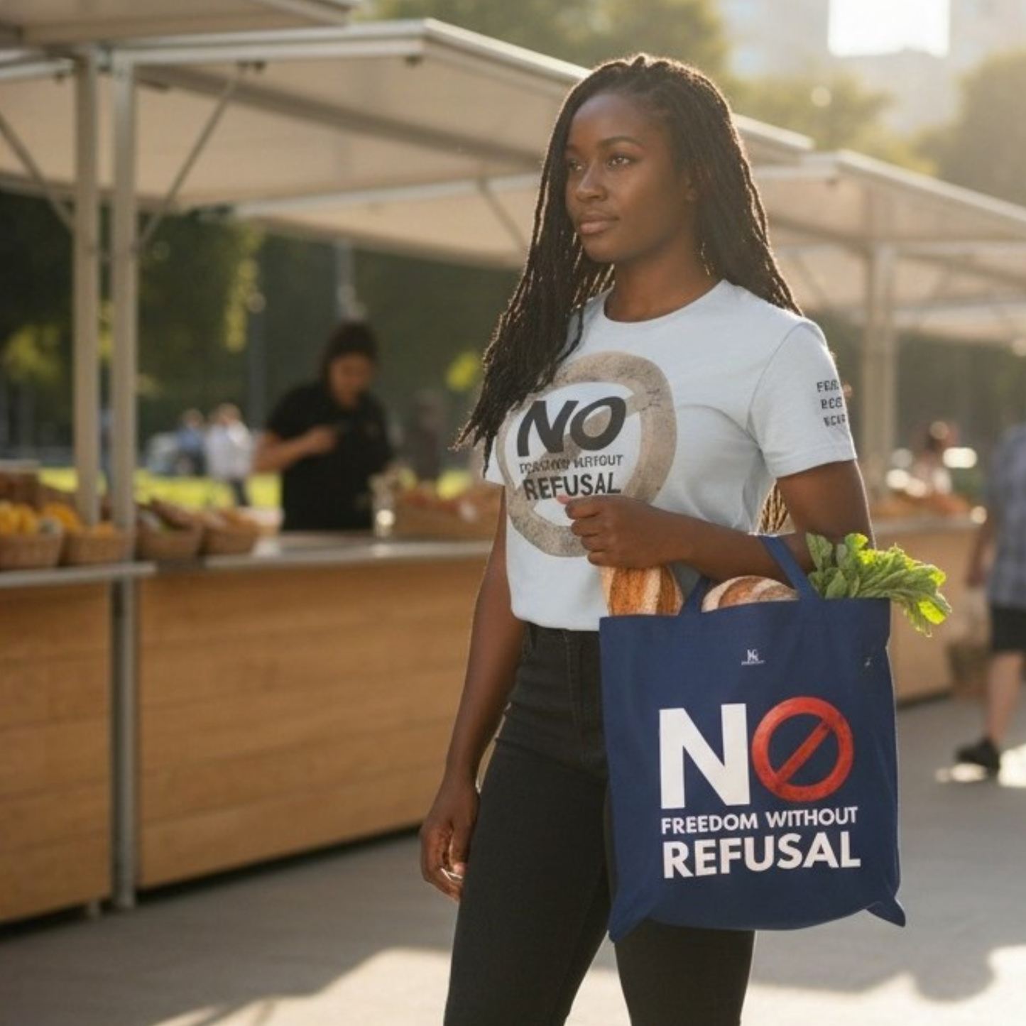 FREEDOM TO REFUSE Empowering Organic Cotton Tote Bag | Eco-Friendly, Reusable, Shopping, Gift, Activism, Freedom Quotes