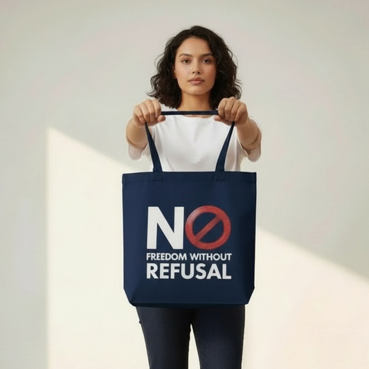 FREEDOM TO REFUSE Empowering Organic Cotton Tote Bag | Eco-Friendly, Reusable, Shopping, Gift, Activism, Freedom Quotes