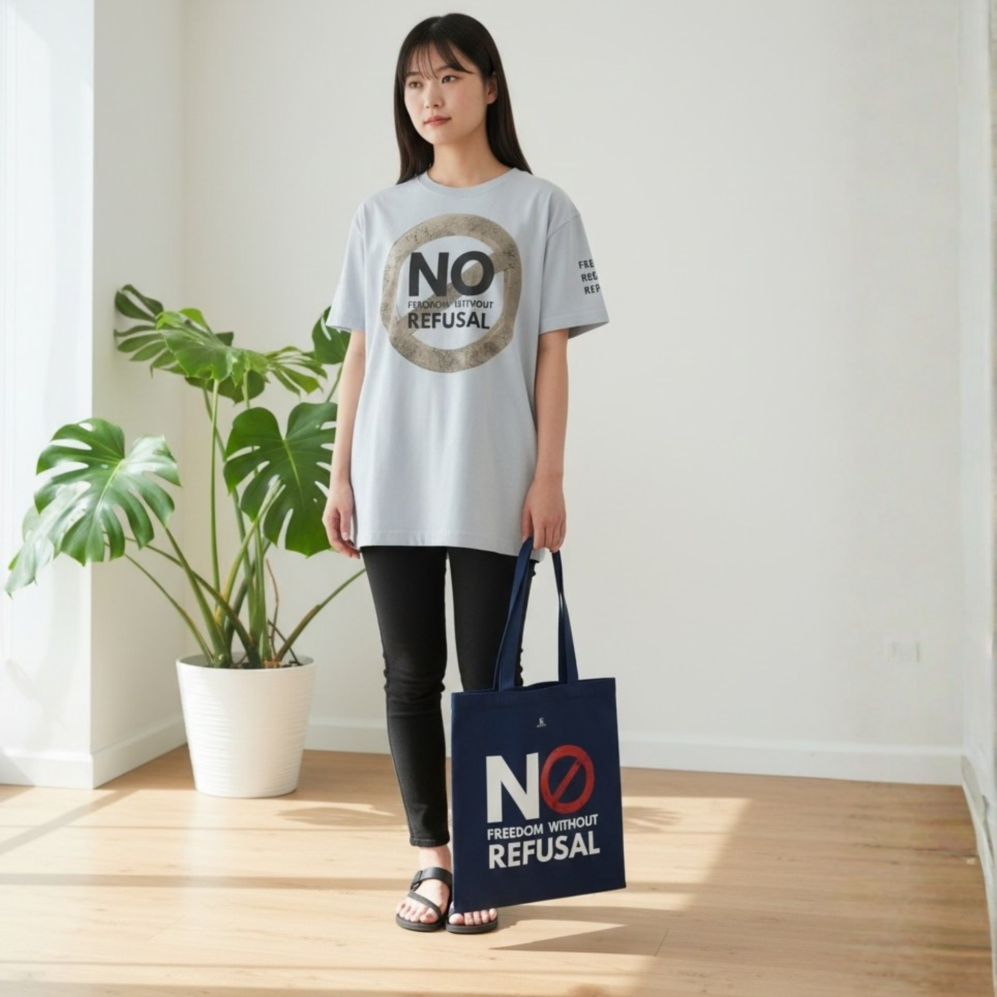 FREEDOM TO REFUSE Empowering Organic Cotton Tote Bag | Eco-Friendly, Reusable, Shopping, Gift, Activism, Freedom Quotes