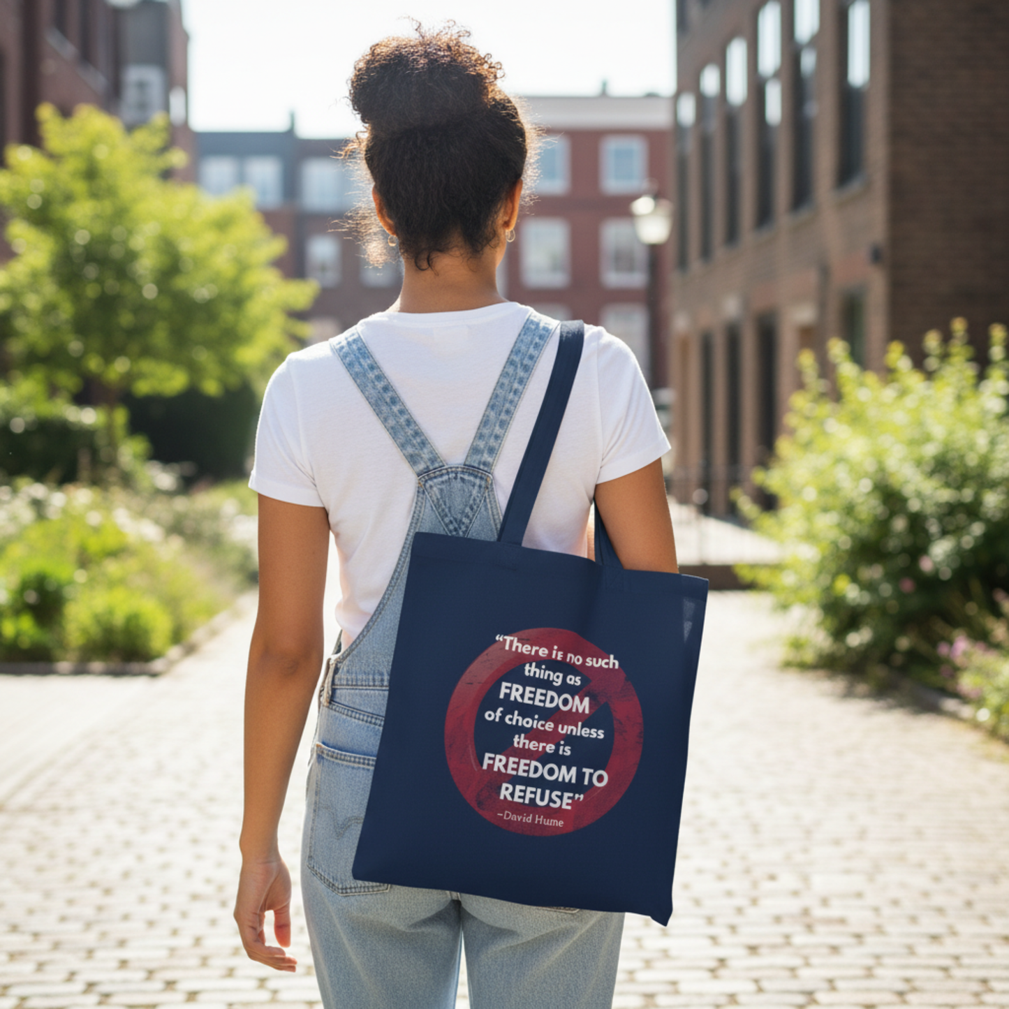 FREEDOM TO REFUSE Empowering Organic Cotton Tote Bag | Eco-Friendly, Reusable, Shopping, Gift, Activism, Freedom Quotes