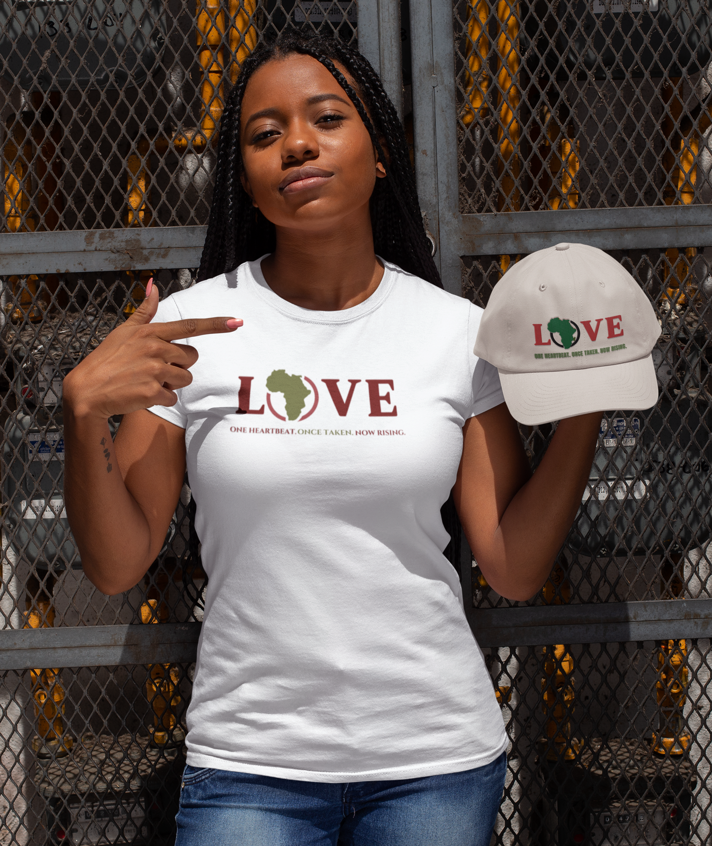 Love Africa Dad Hat – Organic Cotton Adjustable Cap | Sustainable Unisex Embroidered Hat