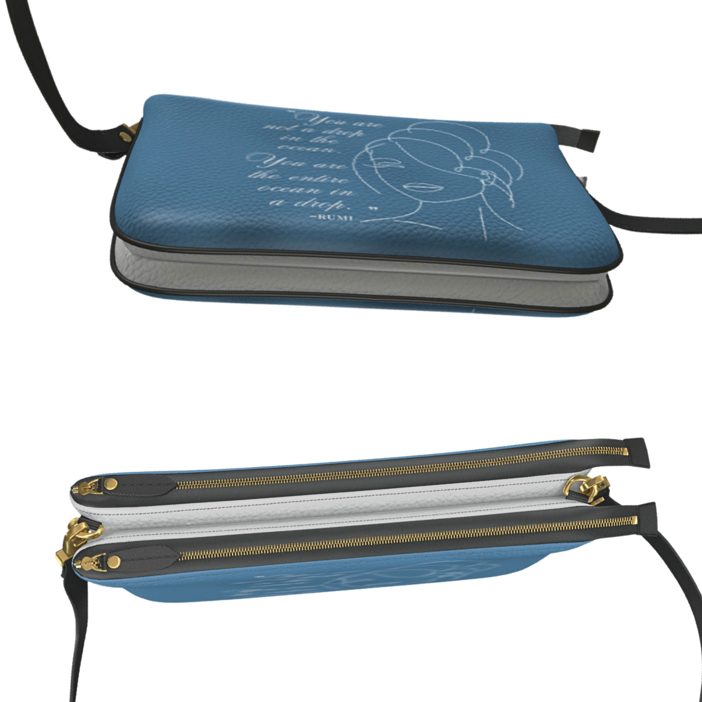 The Entire Ocean Designer Double Zip Pouchette