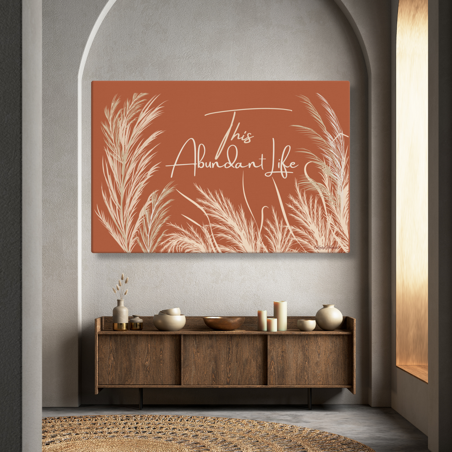 This Abundant Life Canvas Wall Art – Modern Botanical Nature Print | Inspirational Wall Decor in 4 Sizes