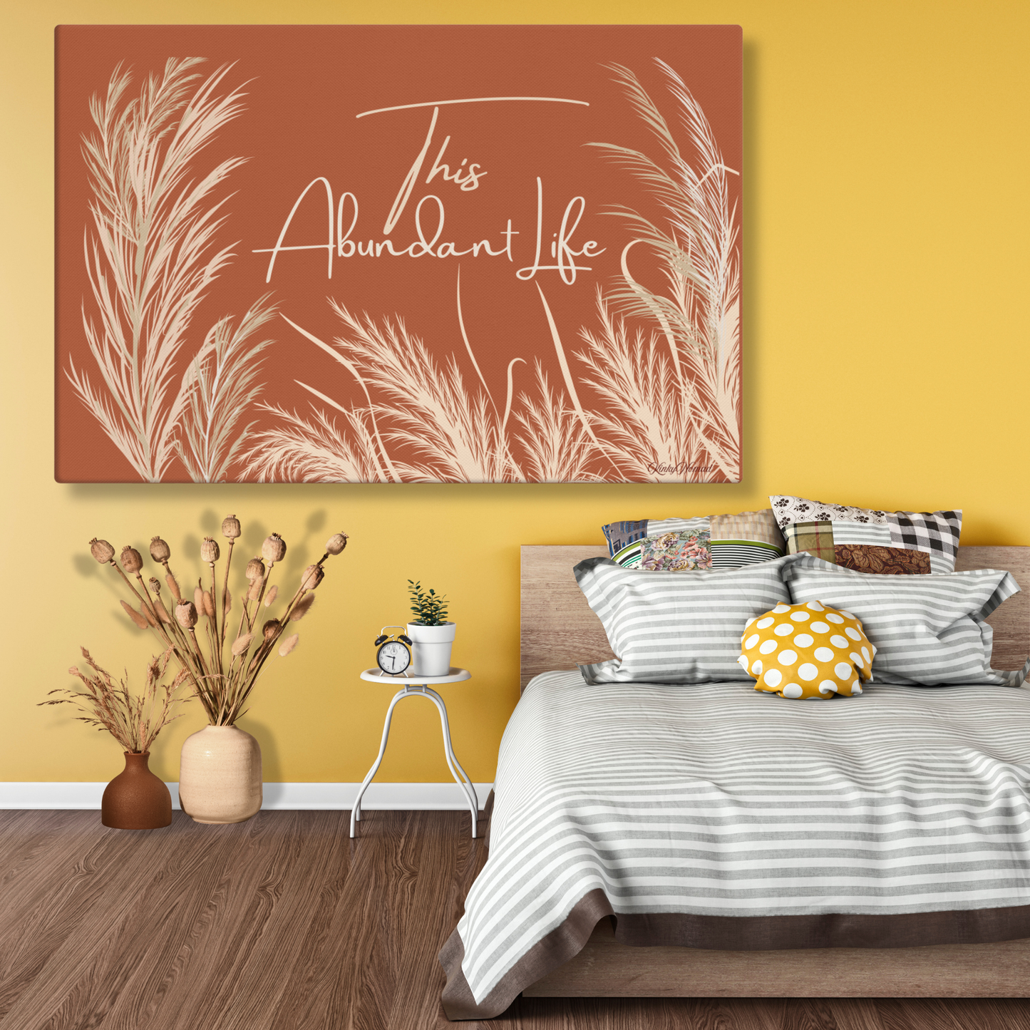 This Abundant Life Canvas Wall Art – Modern Botanical Nature Print | Inspirational Wall Decor in 4 Sizes