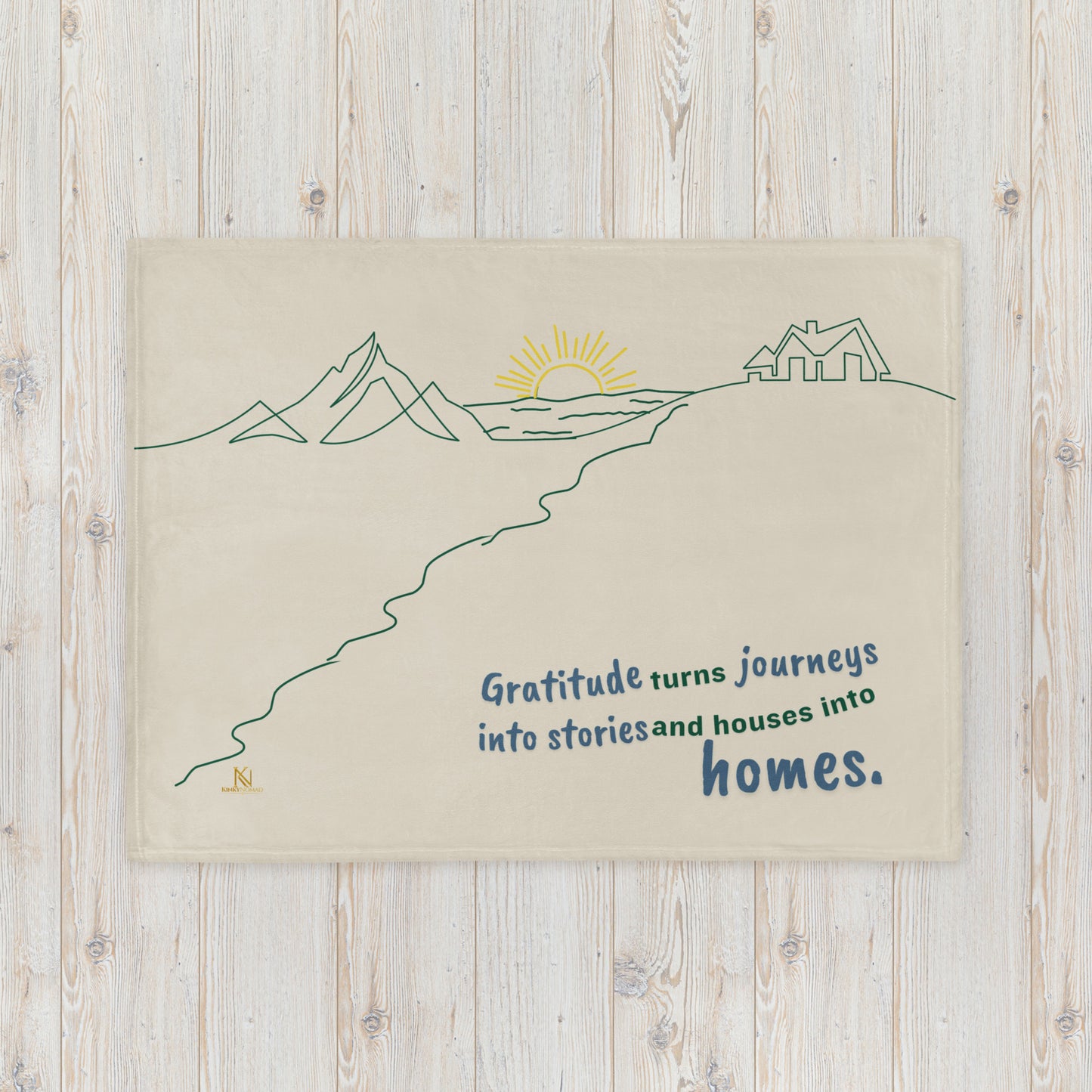 Gratitude Throw Blanket – Inspirational Quote Home Decor