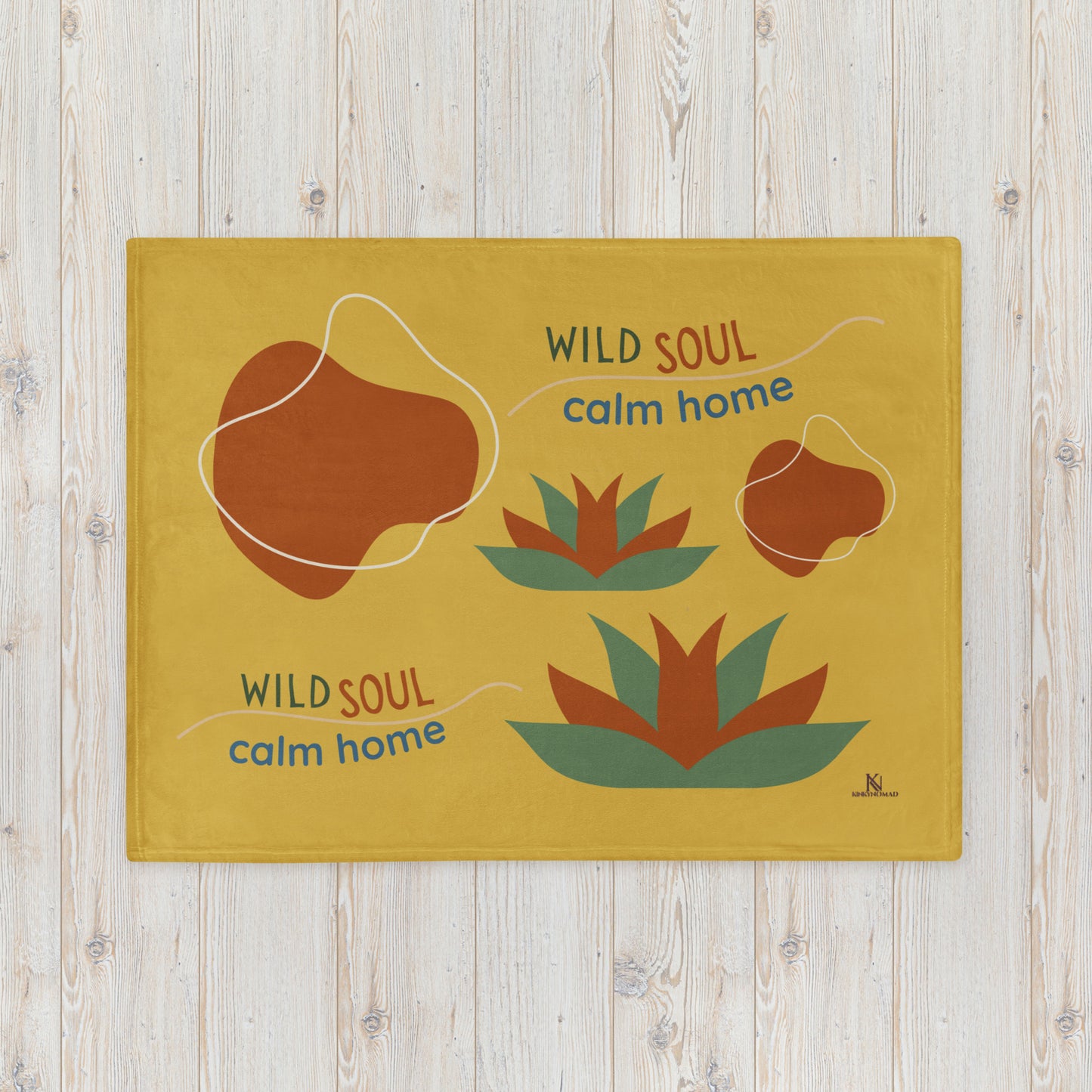 Wild Soul Calm Home Throw Blanket – Bold Boho Design