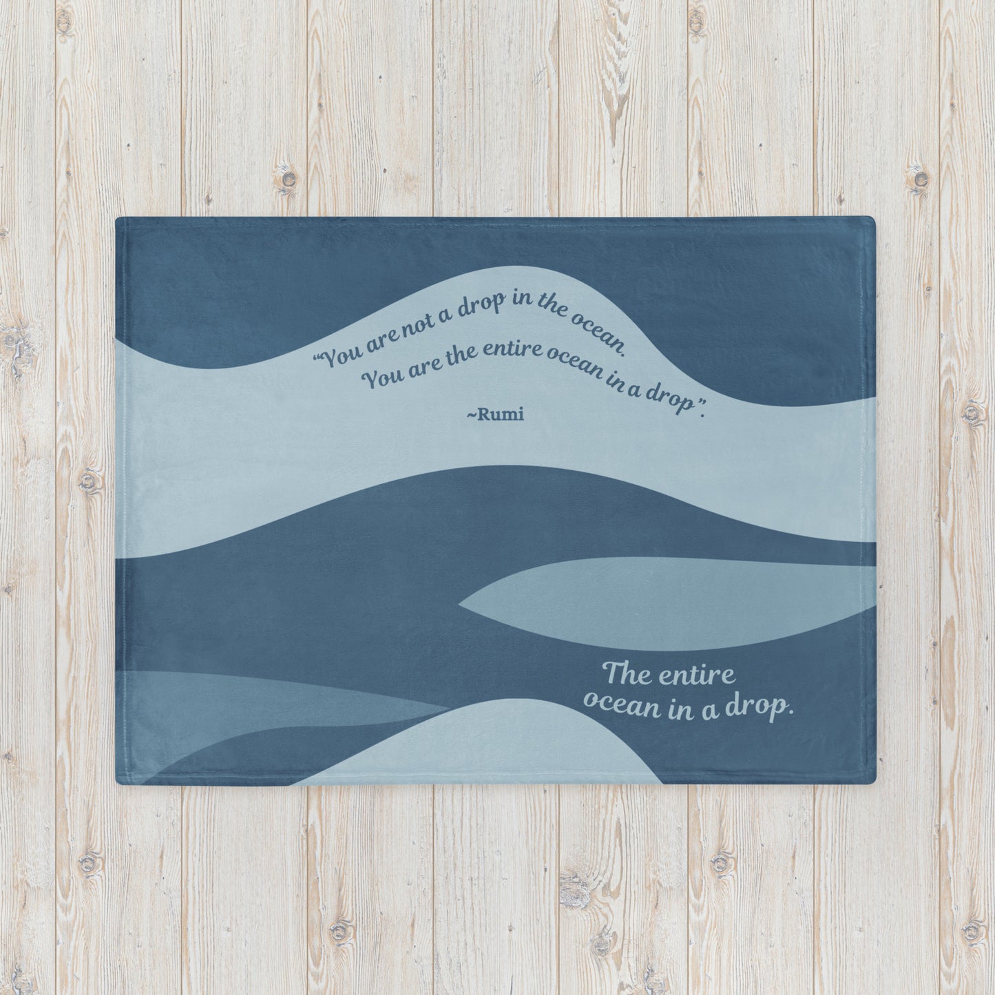 Entire Ocean Throw Blanket – Rumi Quote Design
