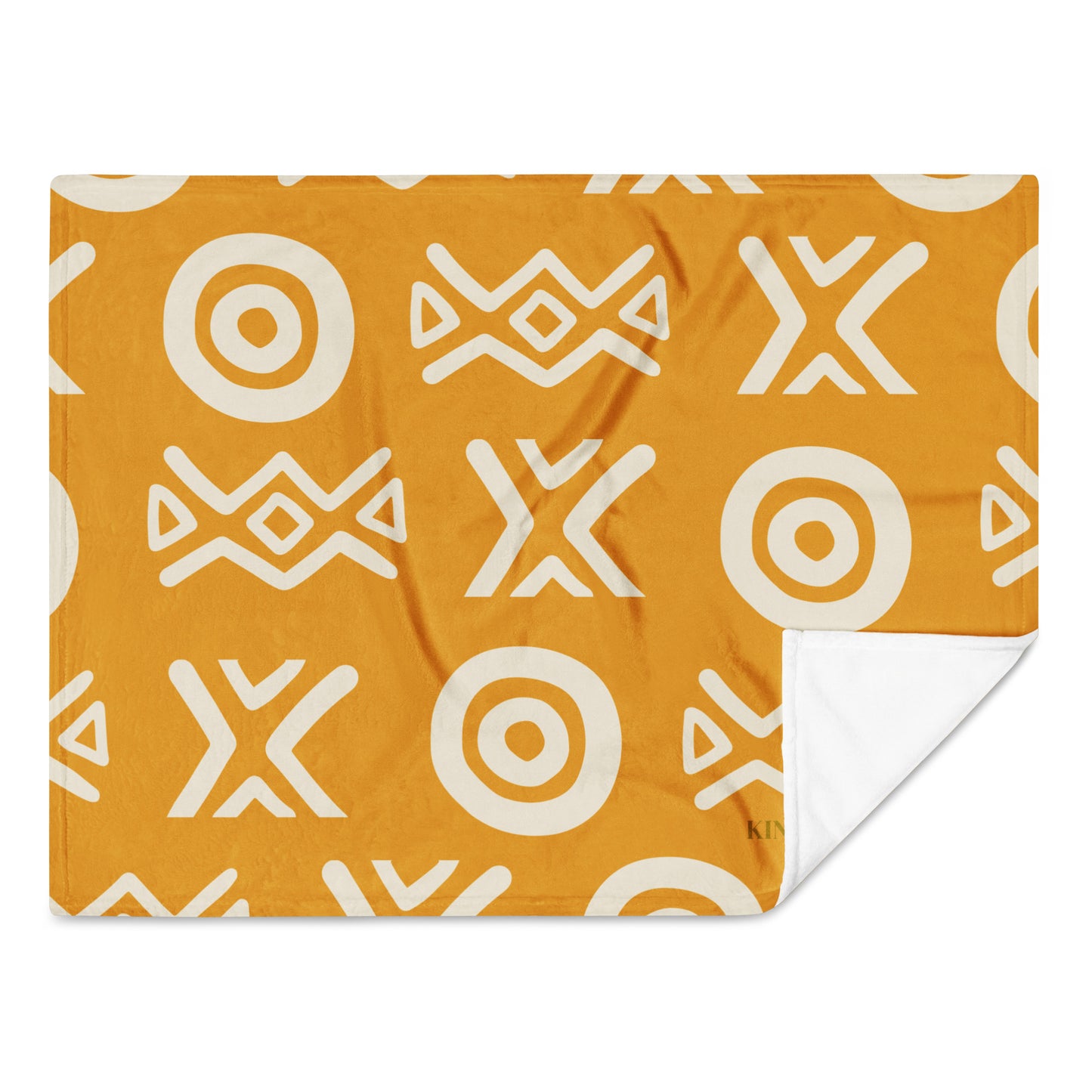 Savanna Gold Throw Blanket – Afro-Modern Tribal Print Cozy Decor