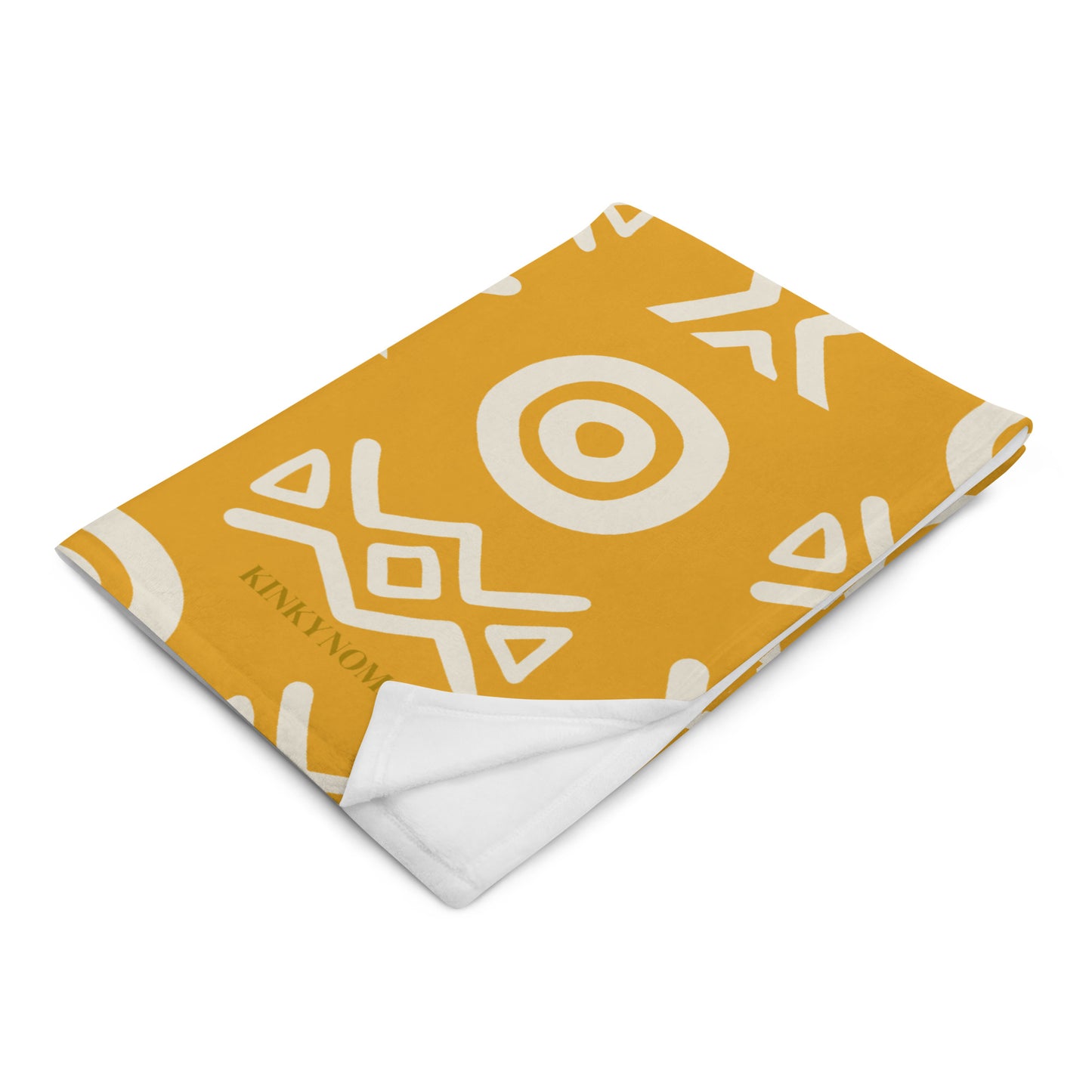 Savanna Gold Throw Blanket – Afro-Modern Tribal Print Cozy Decor