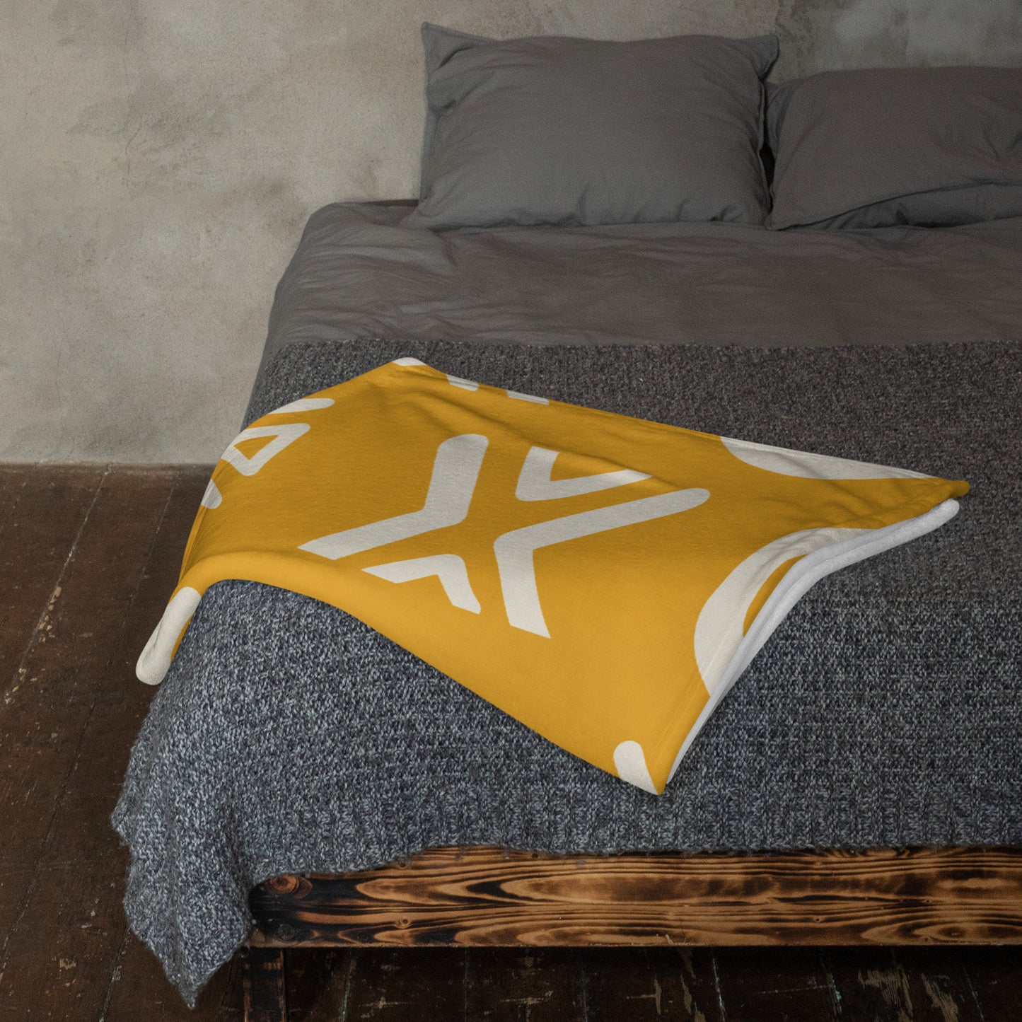 Savanna Gold Throw Blanket – Afro-Modern Tribal Print Cozy Decor