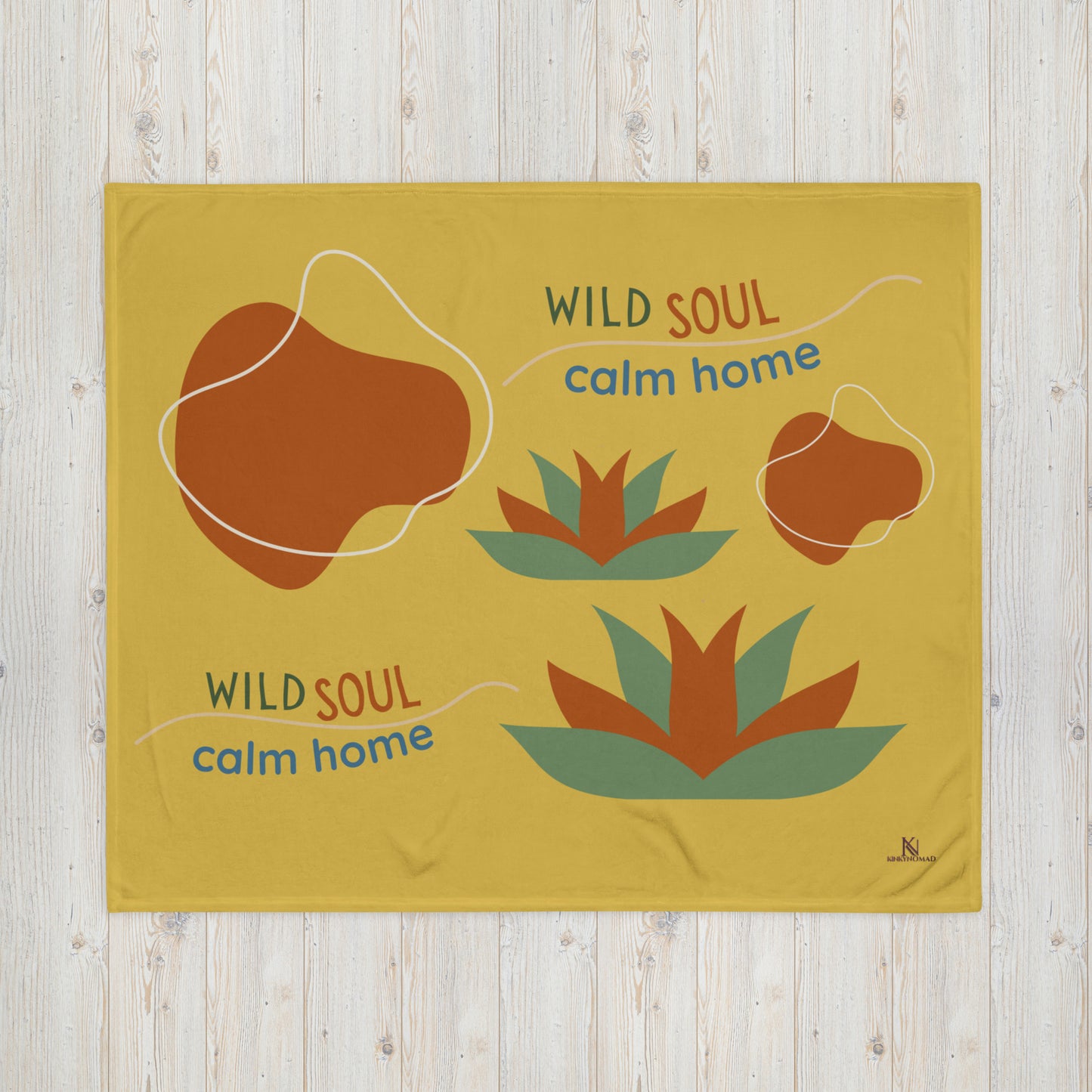 Wild Soul Calm Home Throw Blanket – Bold Boho Design