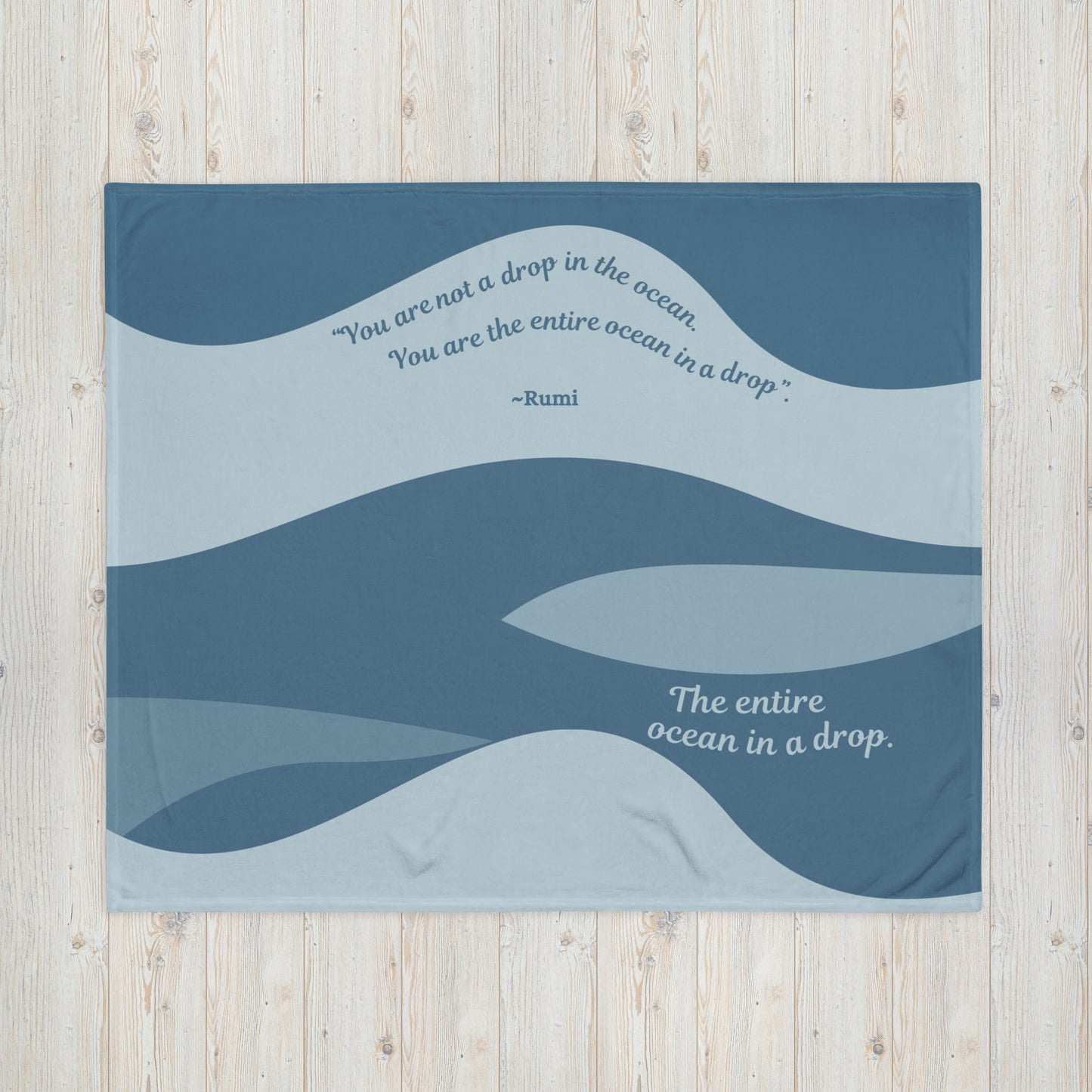 Entire Ocean Throw Blanket – Rumi Quote Design