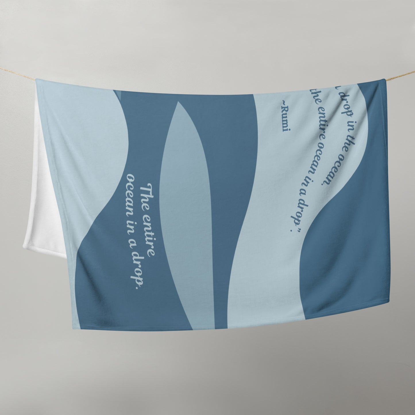 Entire Ocean Throw Blanket – Rumi Quote Design
