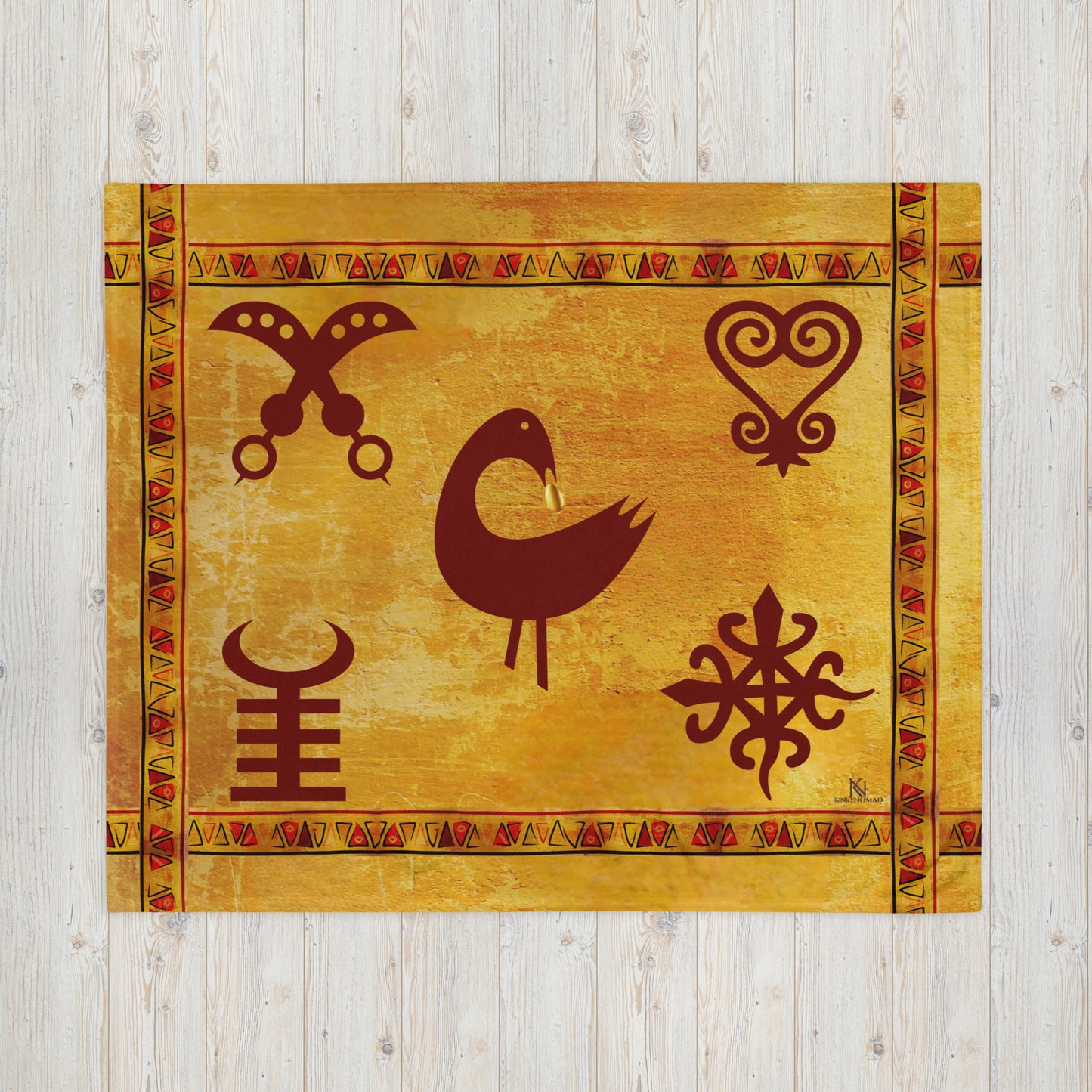 LOVE Africa Throw Blanket – Adinkra Symbol Design