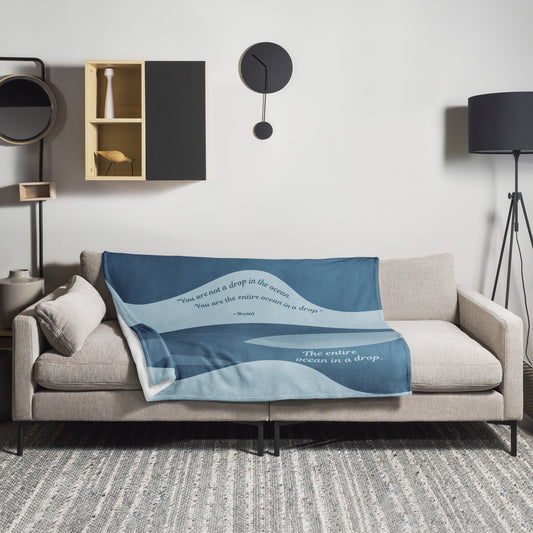 Entire Ocean Throw Blanket – Rumi Quote Design