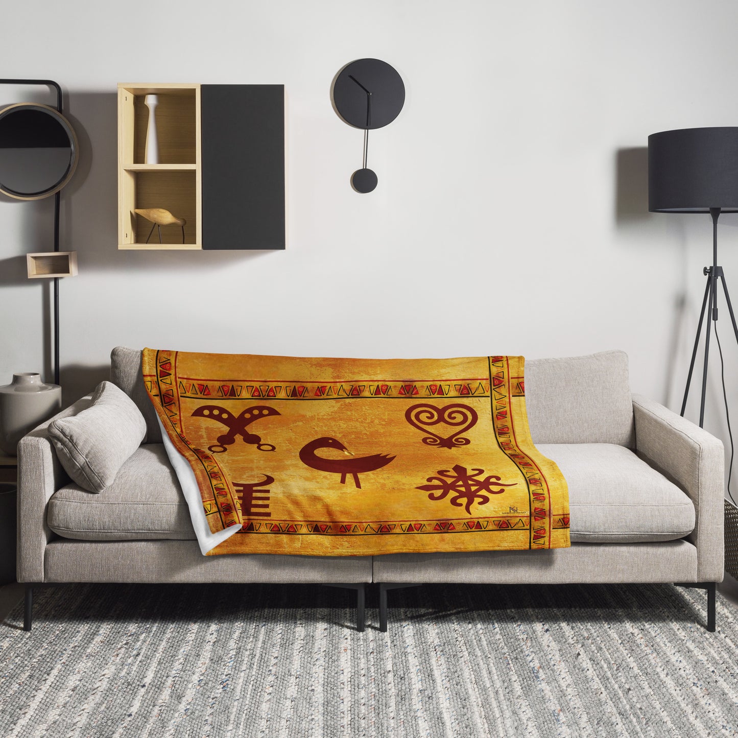 LOVE Africa Throw Blanket – Adinkra Symbol Design