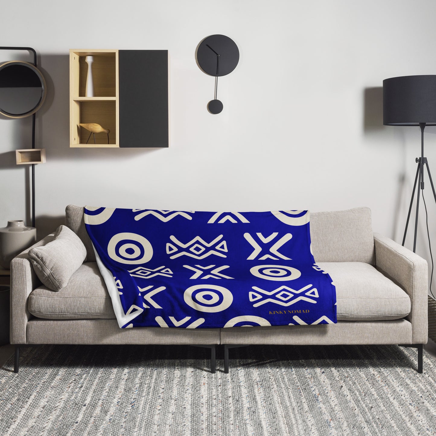 Savanna Indigo Throw Blanket (30x40, 50x60, 60x80)