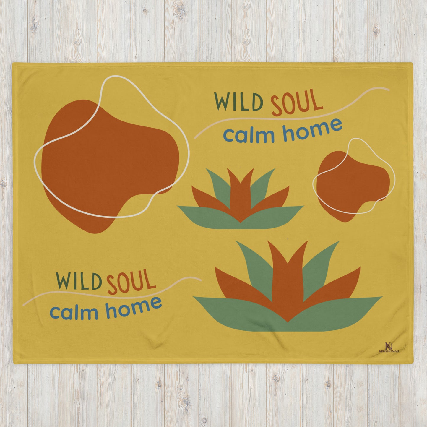 Wild Soul Calm Home Throw Blanket – Bold Boho Design