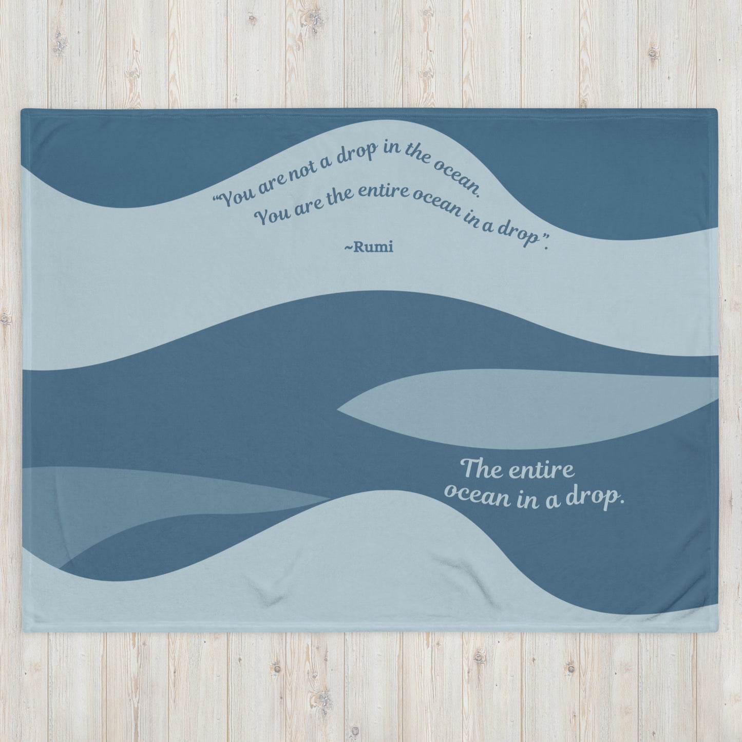 Entire Ocean Throw Blanket – Rumi Quote Design