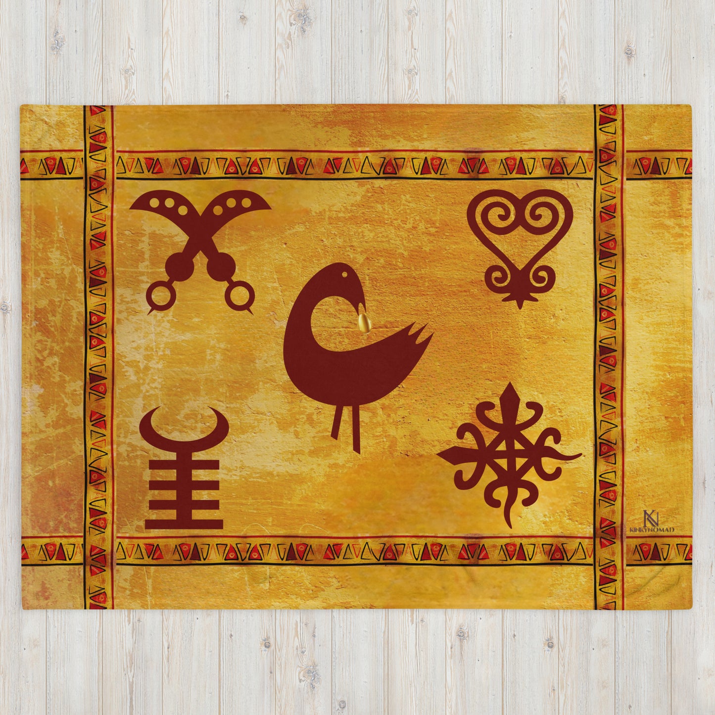 LOVE Africa Throw Blanket – Adinkra Symbol Design