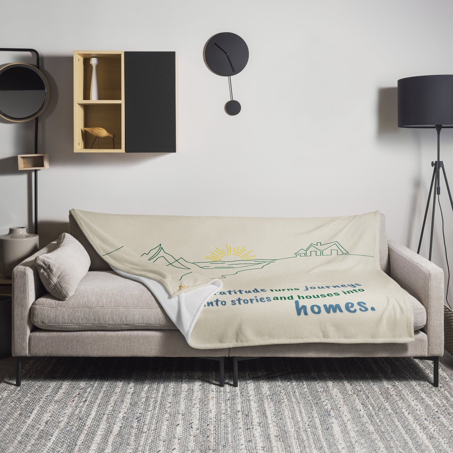 Gratitude Throw Blanket – Inspirational Quote Home Decor