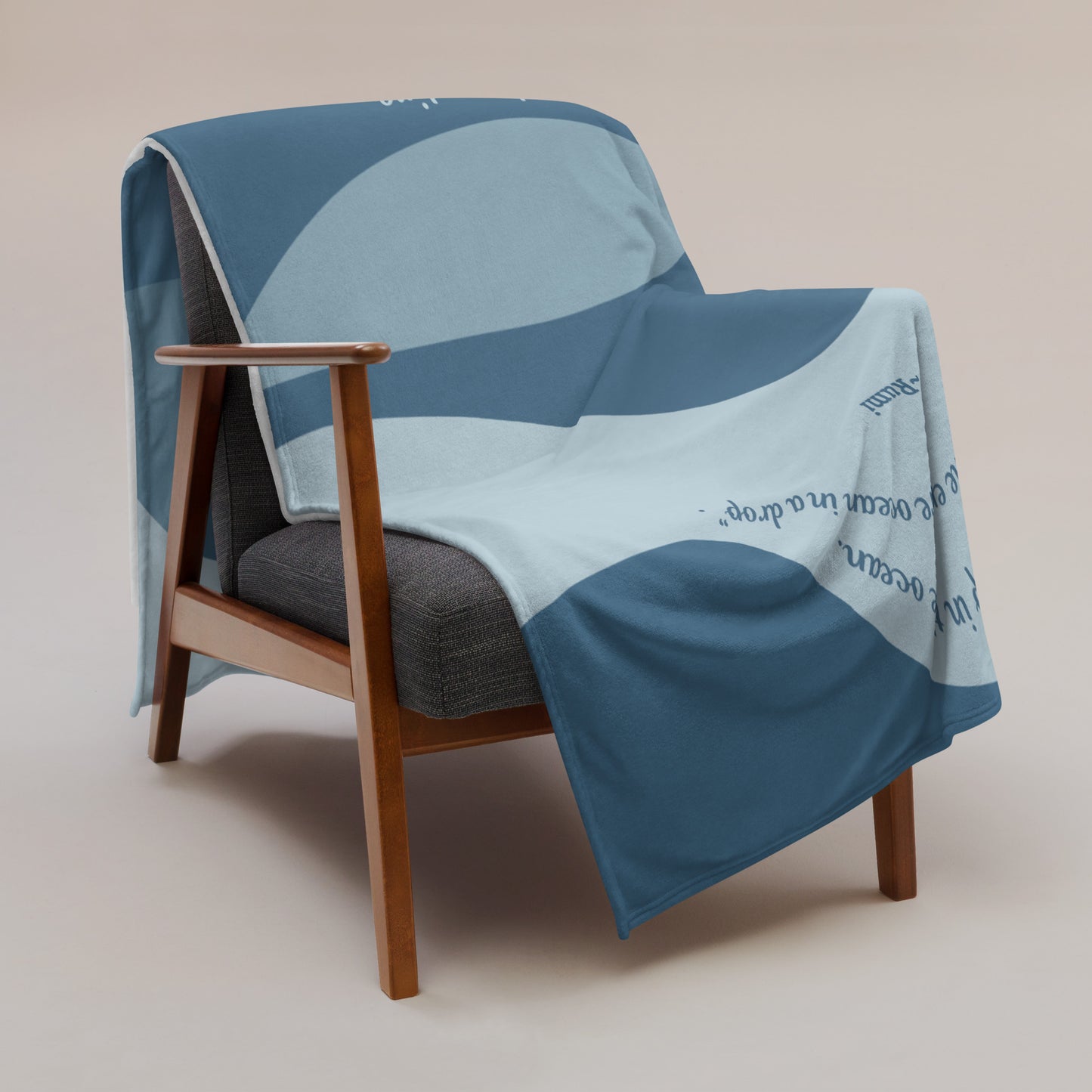 Entire Ocean Throw Blanket – Rumi Quote Design