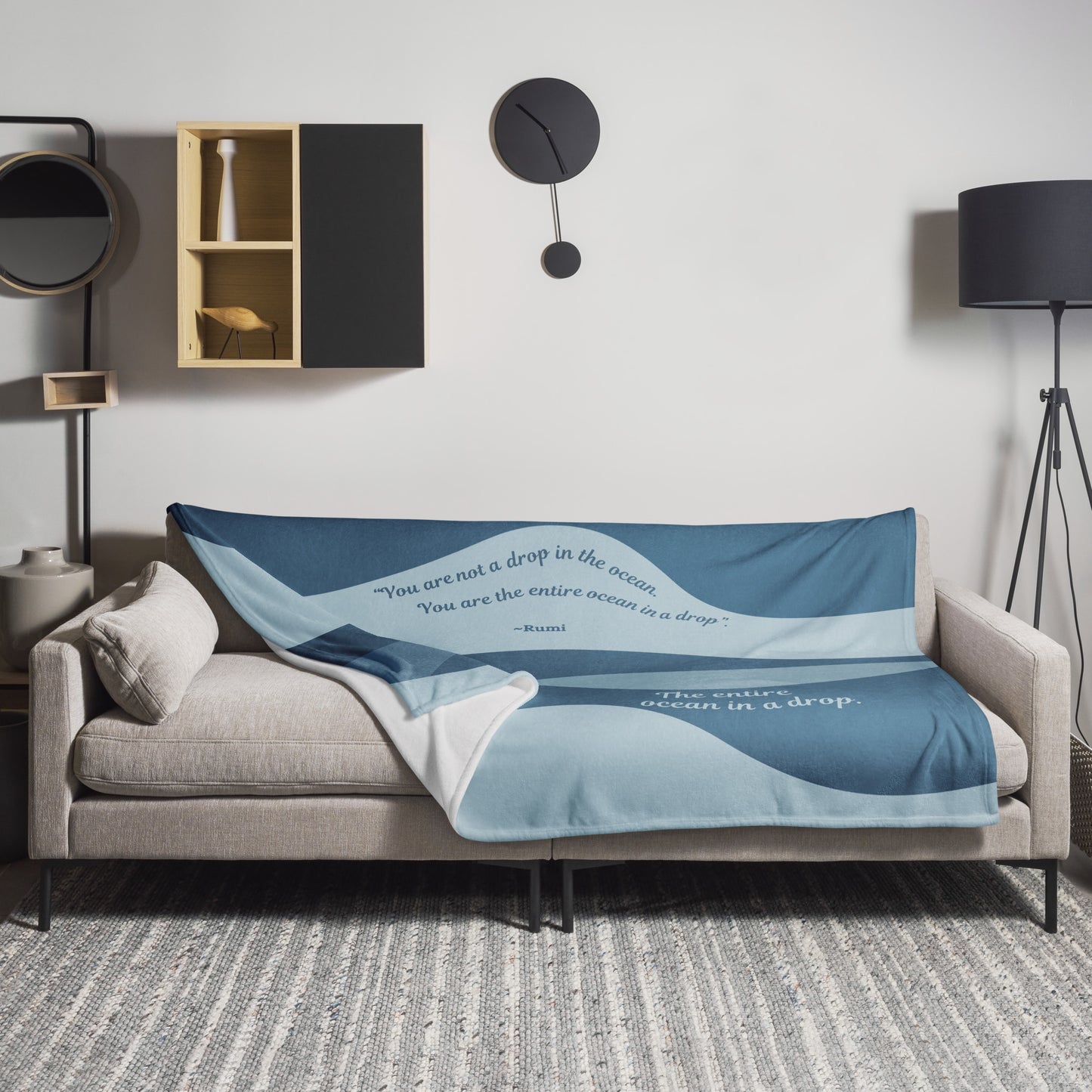 Entire Ocean Throw Blanket – Rumi Quote Design