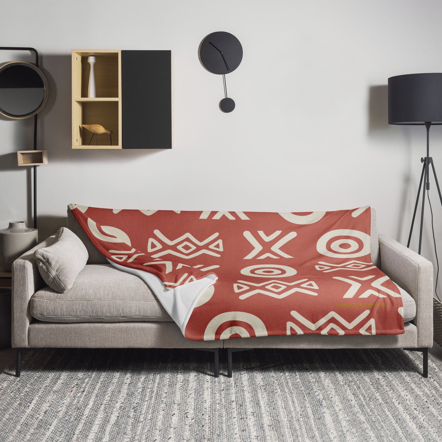 Savanna Earth Throw Blanket – Afro-Modern Tribal Print Cozy Decor