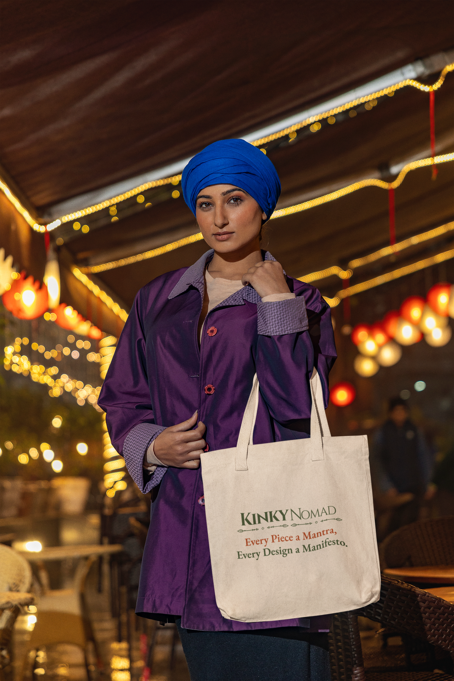 HARMONY Adinkra Tote Bag – Organic Cotton, Eco-Friendly African Symbol Bag, Sustainable Gift by Kinky Nomad