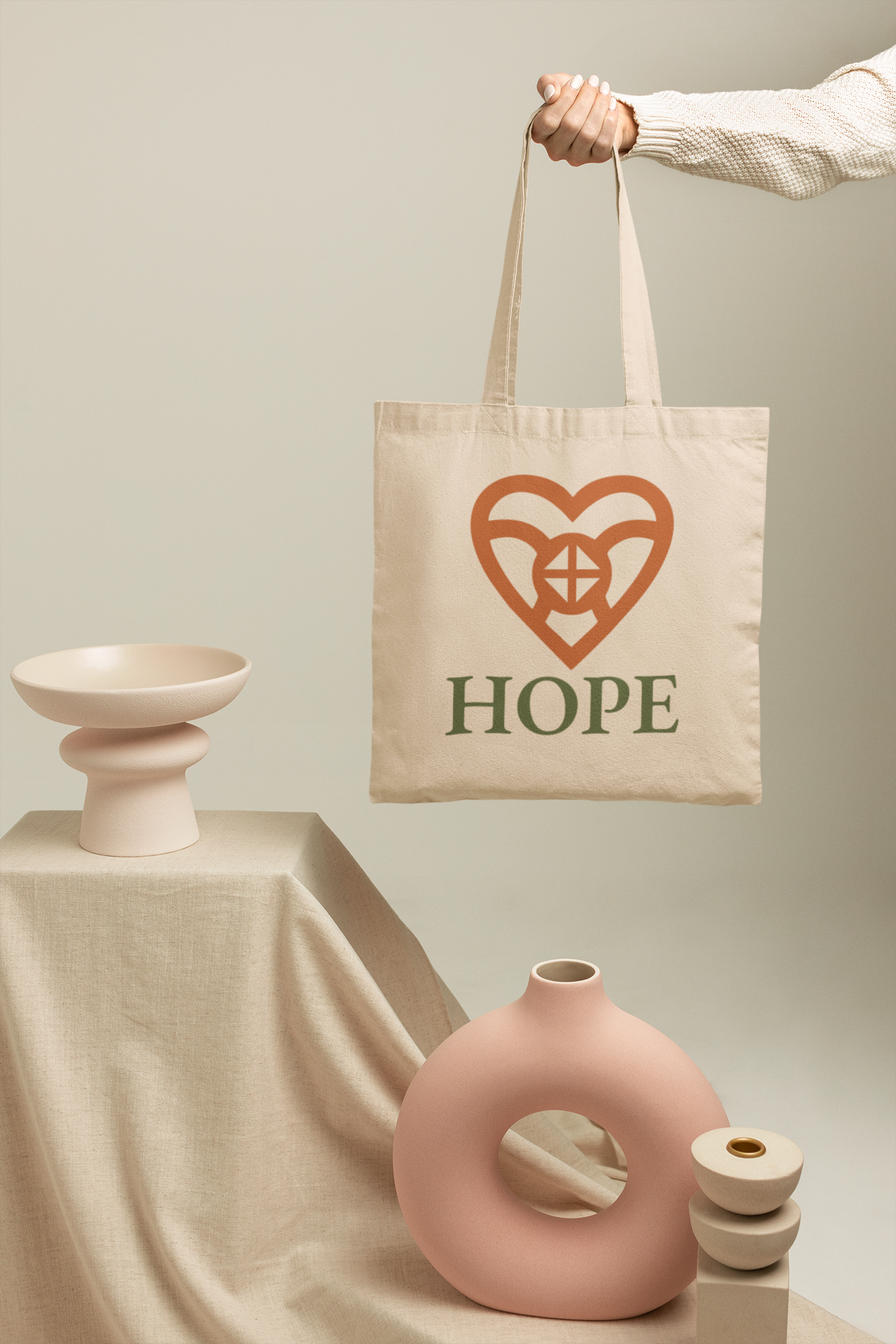 HOPE Adinkra Organic Cotton Tote Bag | Eco-Friendly African Symbol Tote by Kinky Nomad