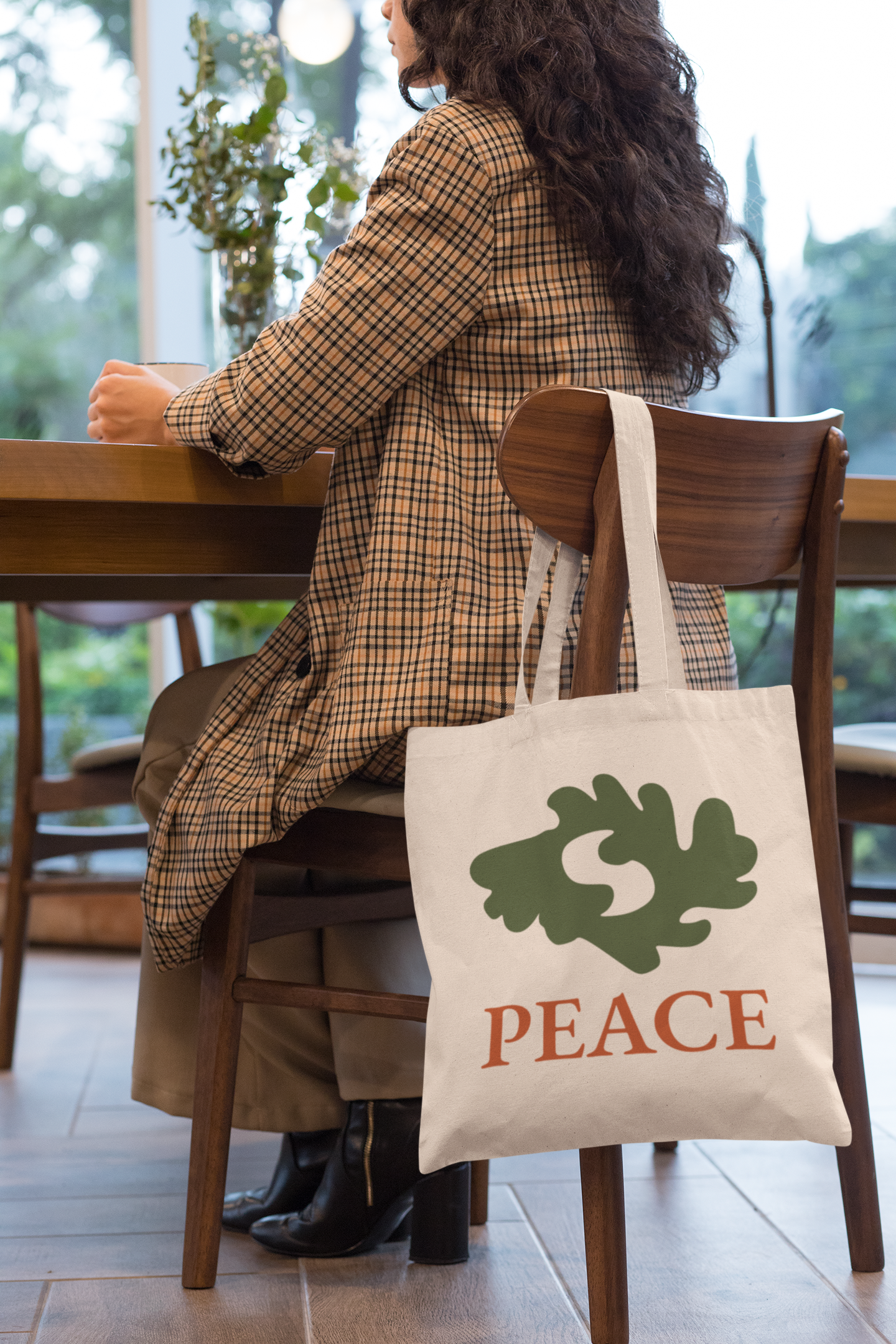 PEACE Adinkra Organic Cotton Tote Bag | Eco-Friendly African Symbol Tote by Kinky Nomad