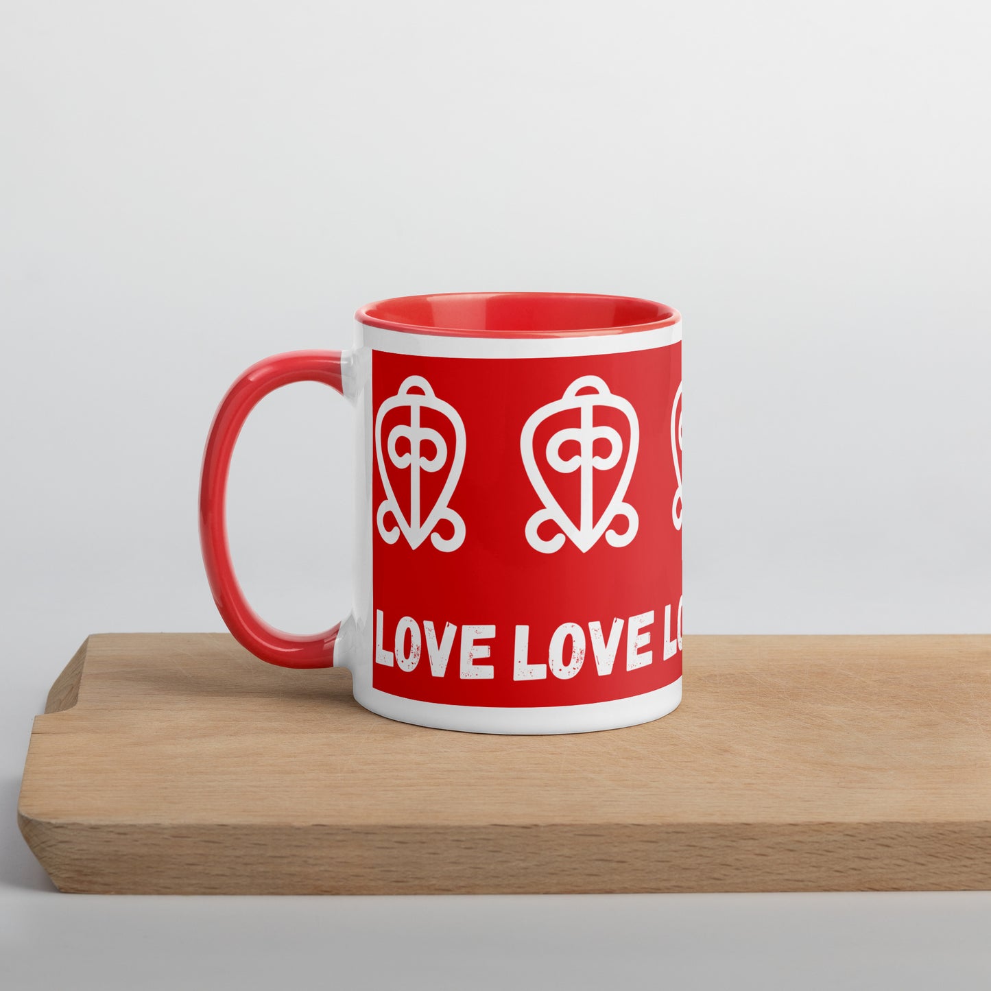 Adinkra Symbol Mug – Africa-Inspired Ceramic Coffee Cup (11oz) Abundance • Harmony • Hope • Love • Peace • Unity
